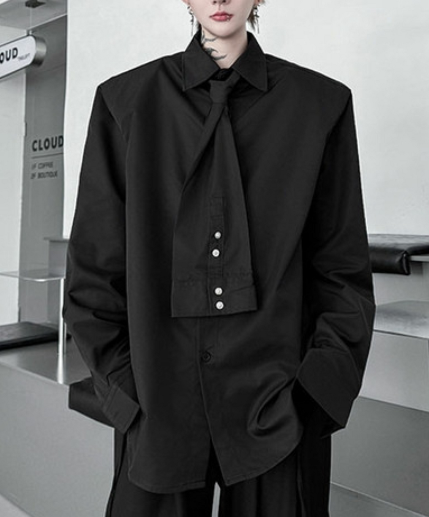 sleeve design with bow tie shirt EN2357
