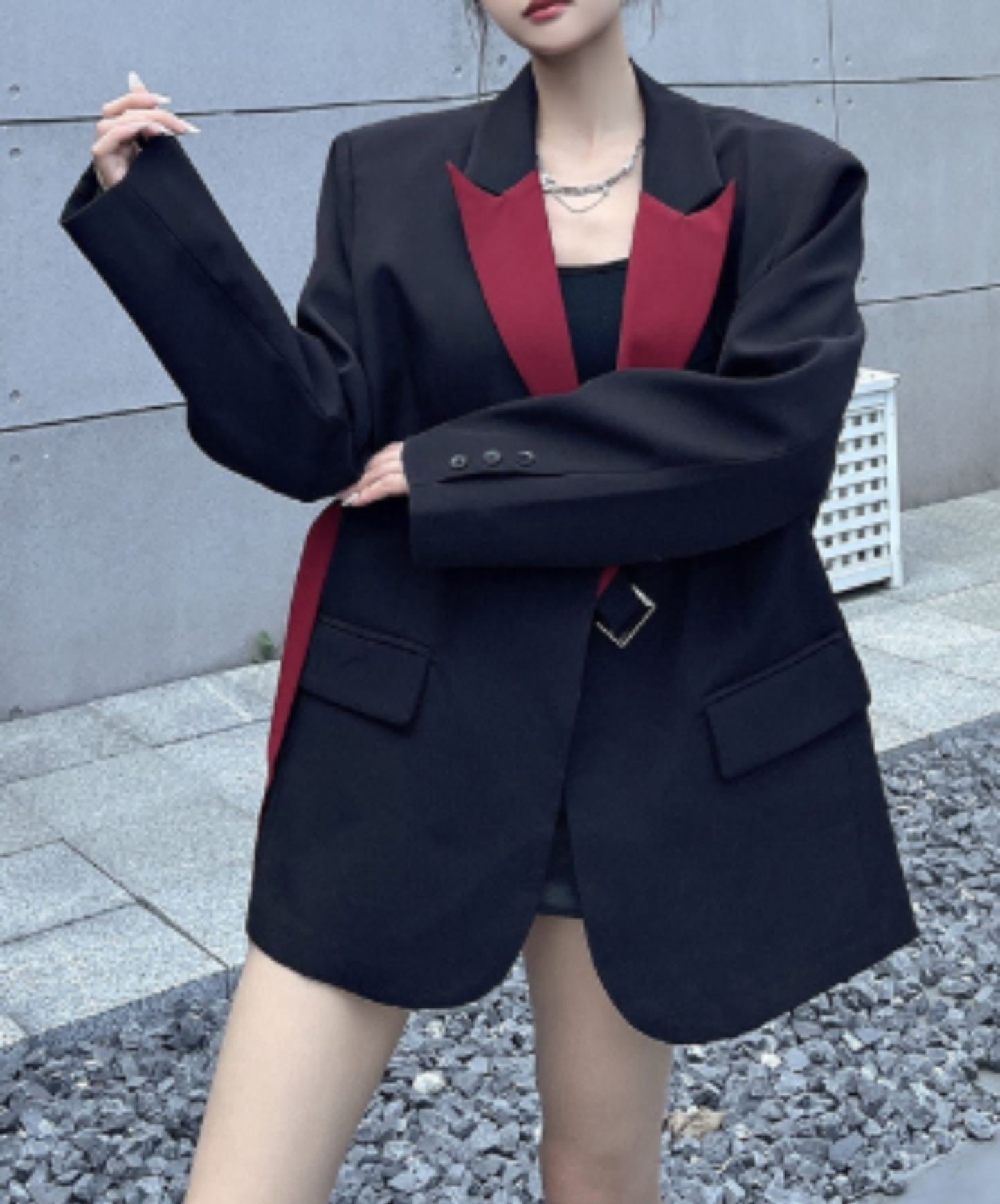 oversized fit with color-blocking jacket EN3165
