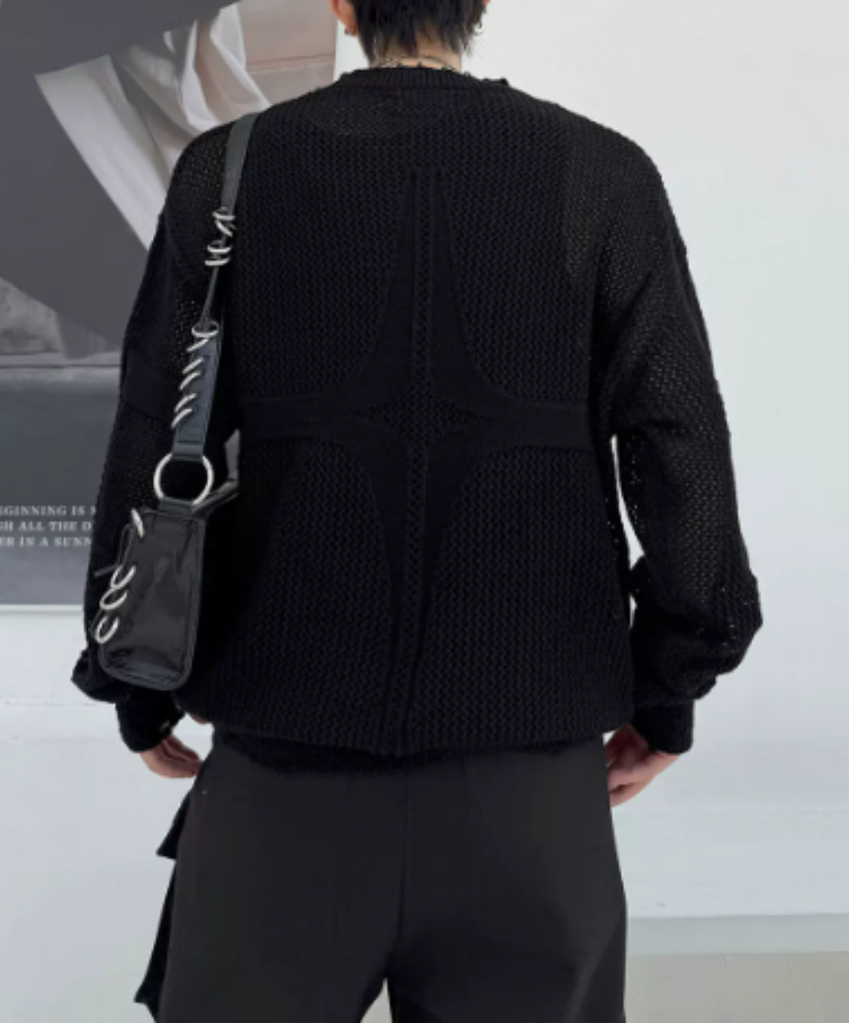 open-knit pattern with distressed finish sweater EN3206