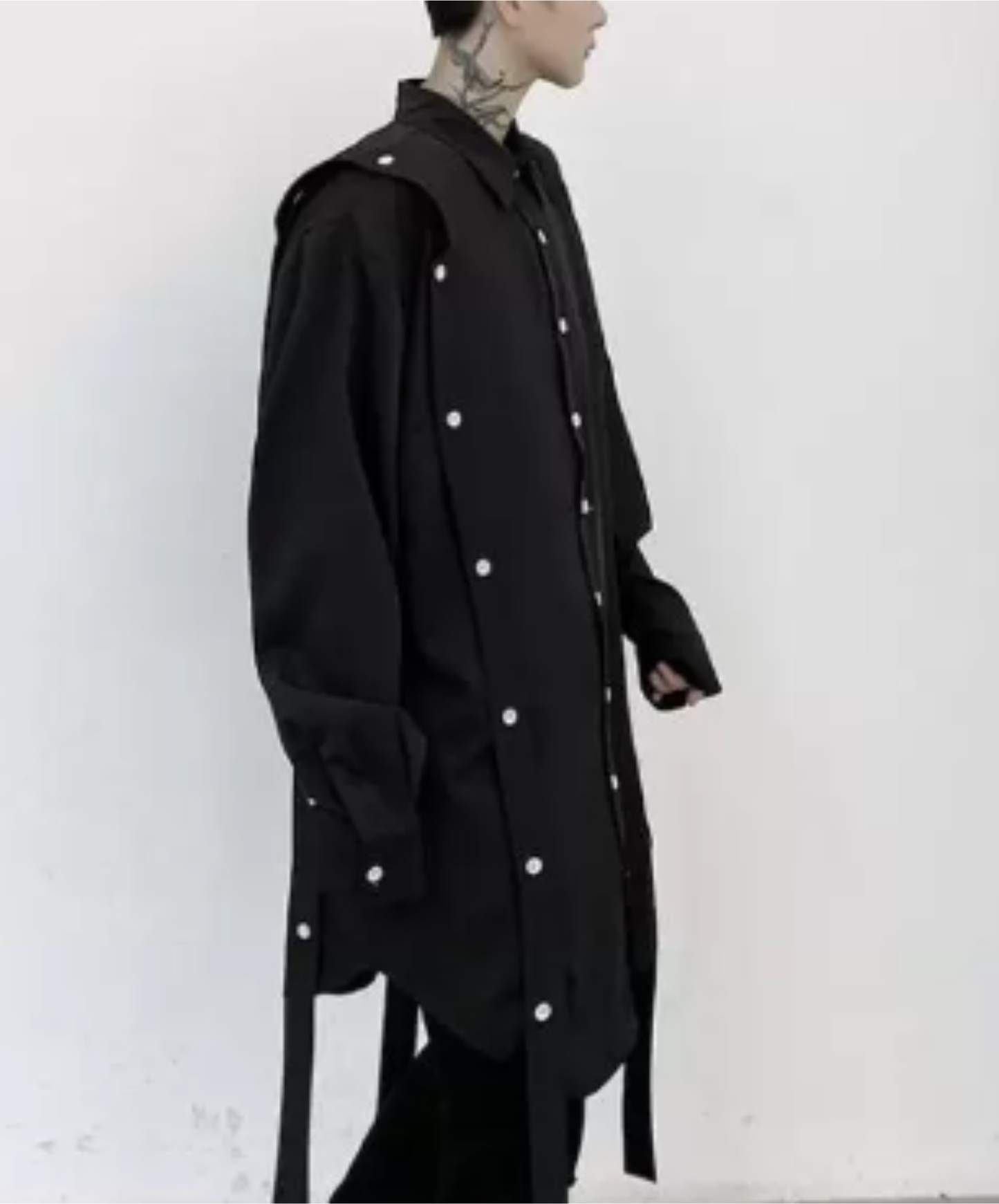 long belt with button detail long shirt EN3107