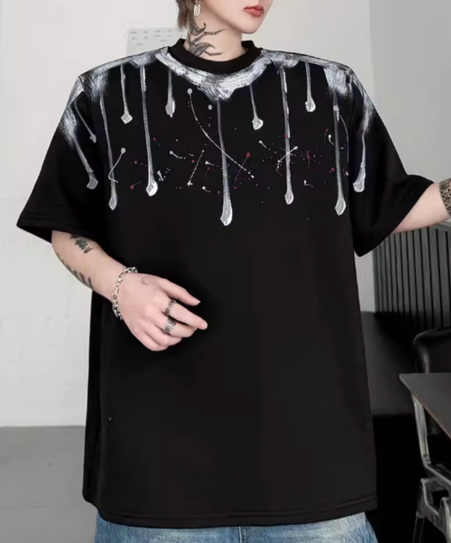 splatter print short-sleeved t-shirt EN2823