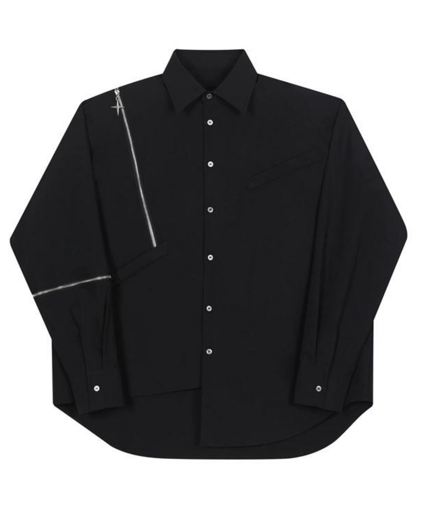 asymmetric irregular zip shirt EN1000