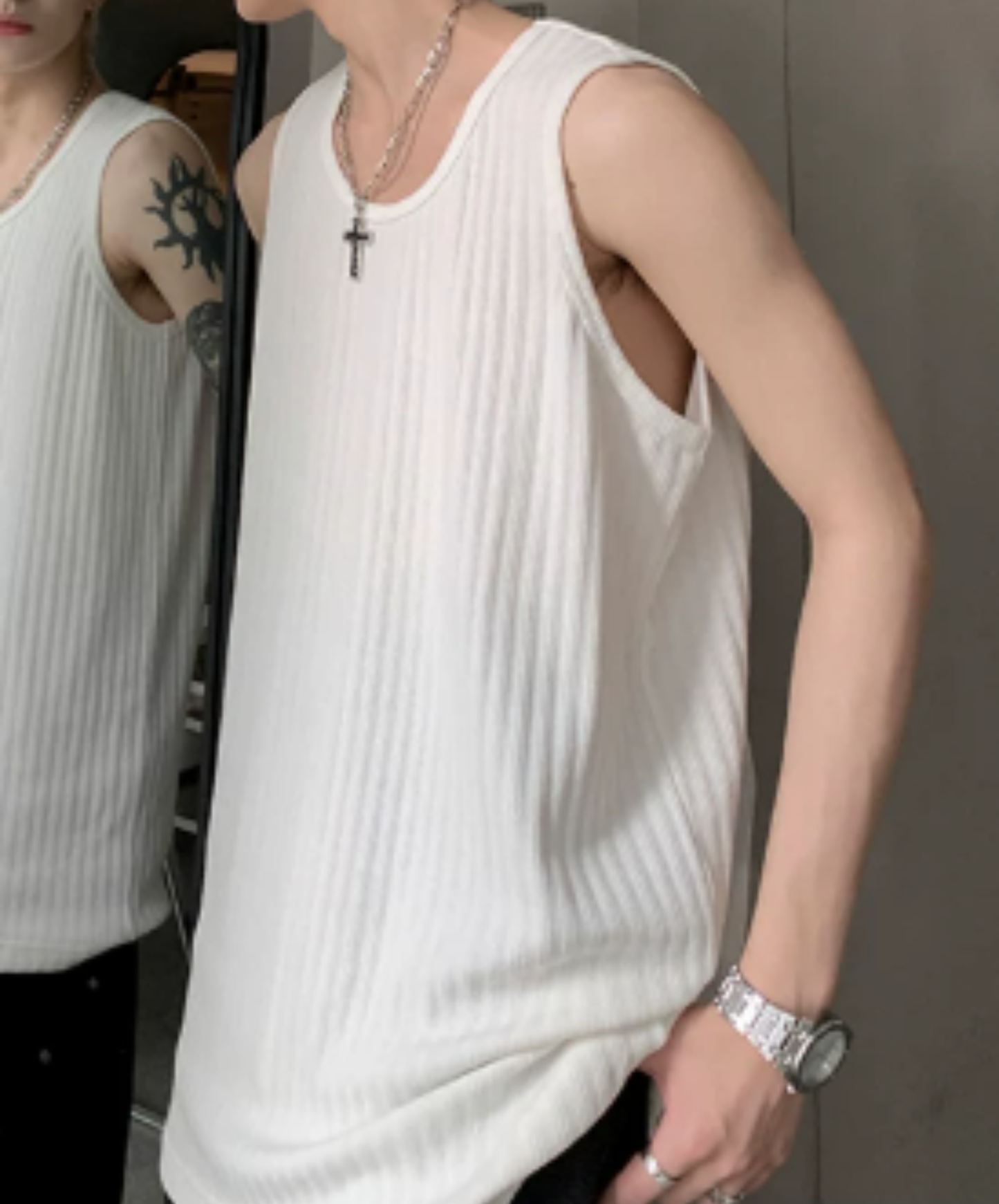 simple rib tank top EN2936
