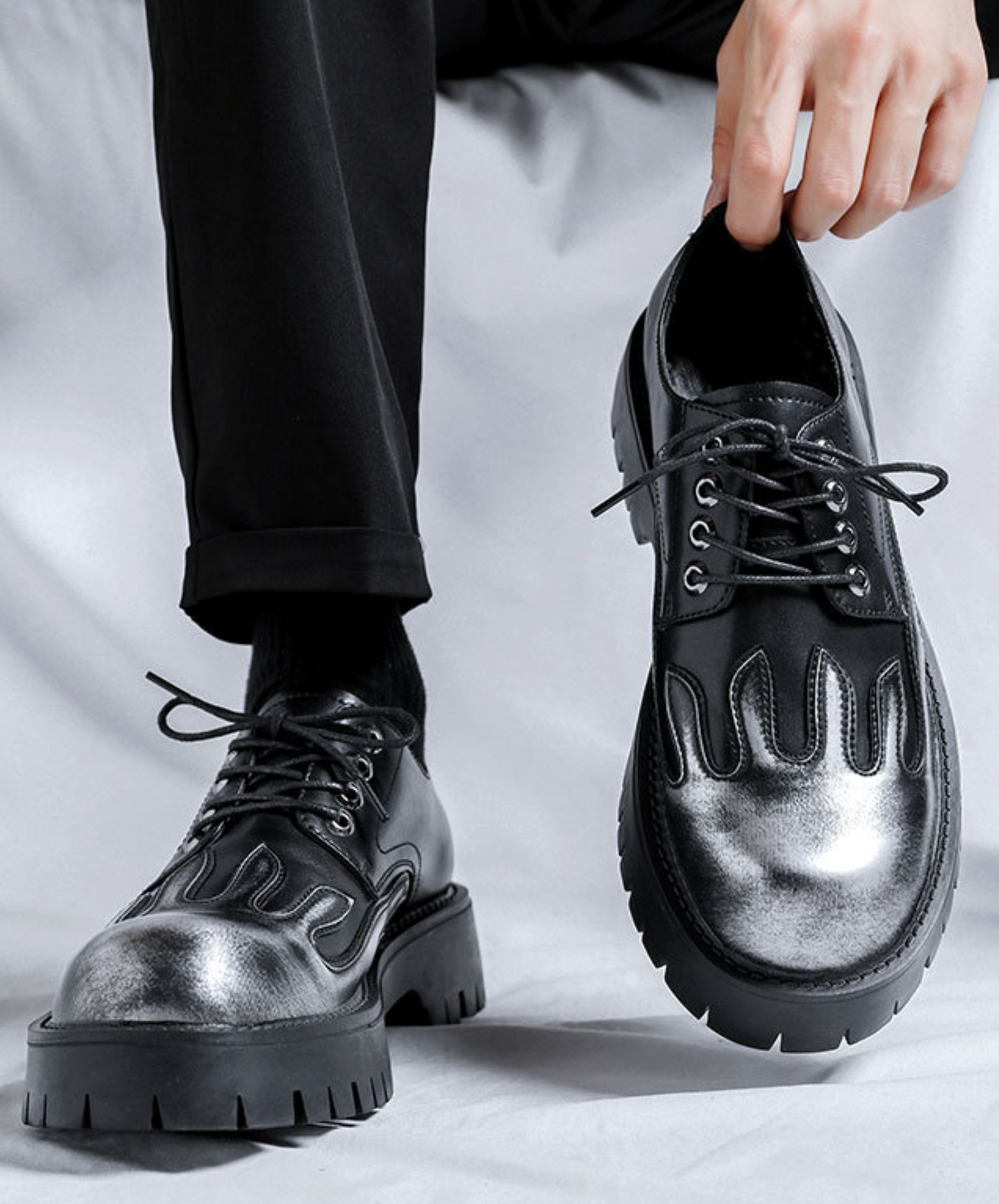heat haze design lace-up shoes EN2379