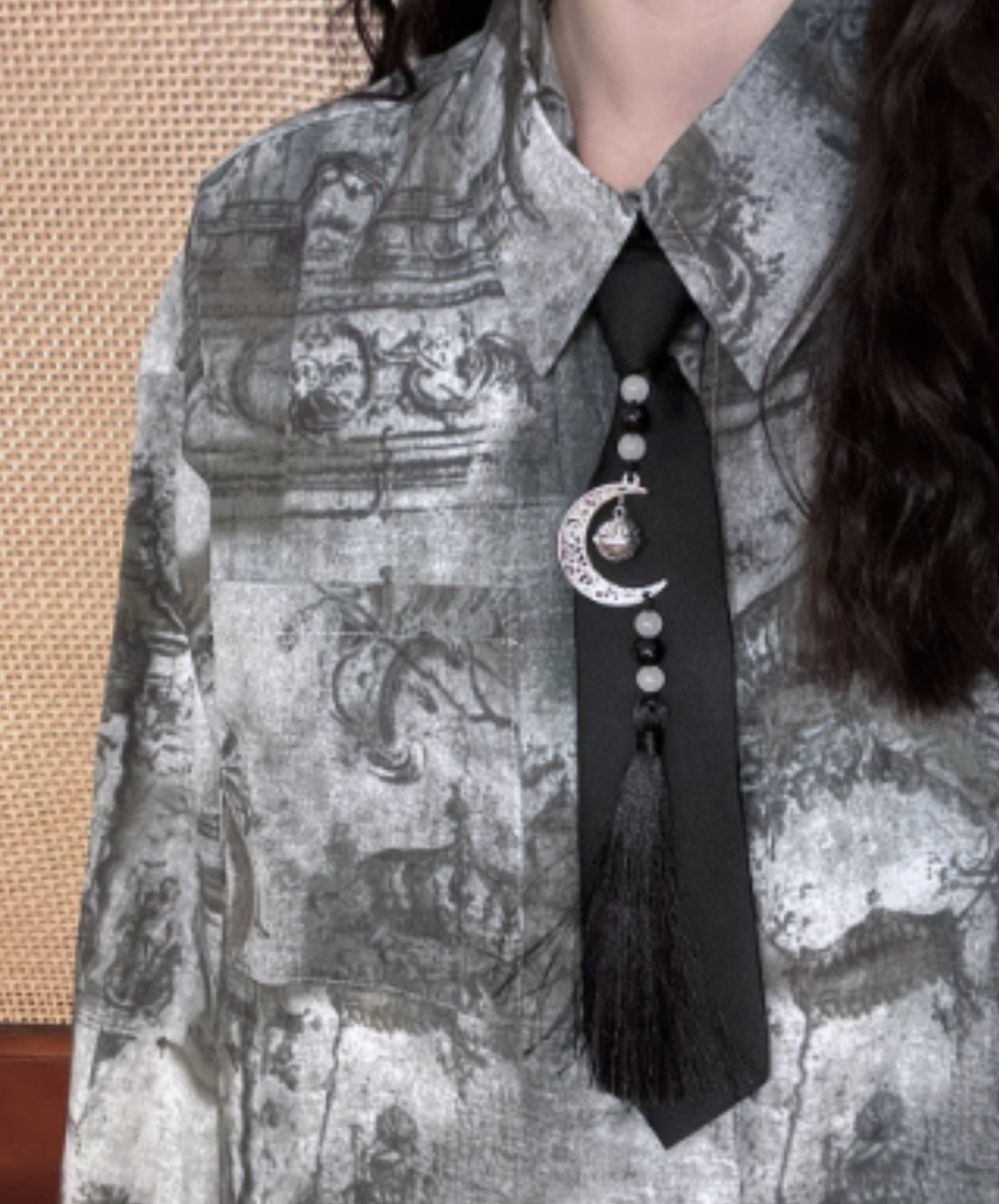 【style108】dark mode outfit set EN3137（gilet + shirt + pants set）