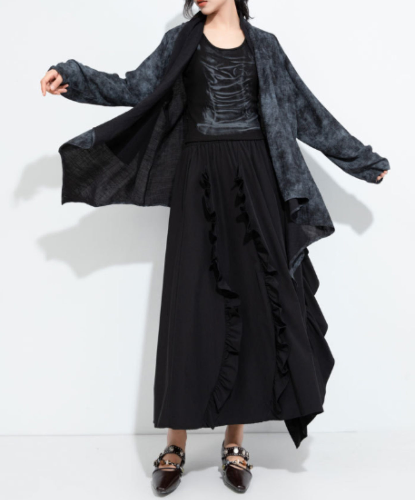 Irregular pattern, lightweight cardigan EN3075