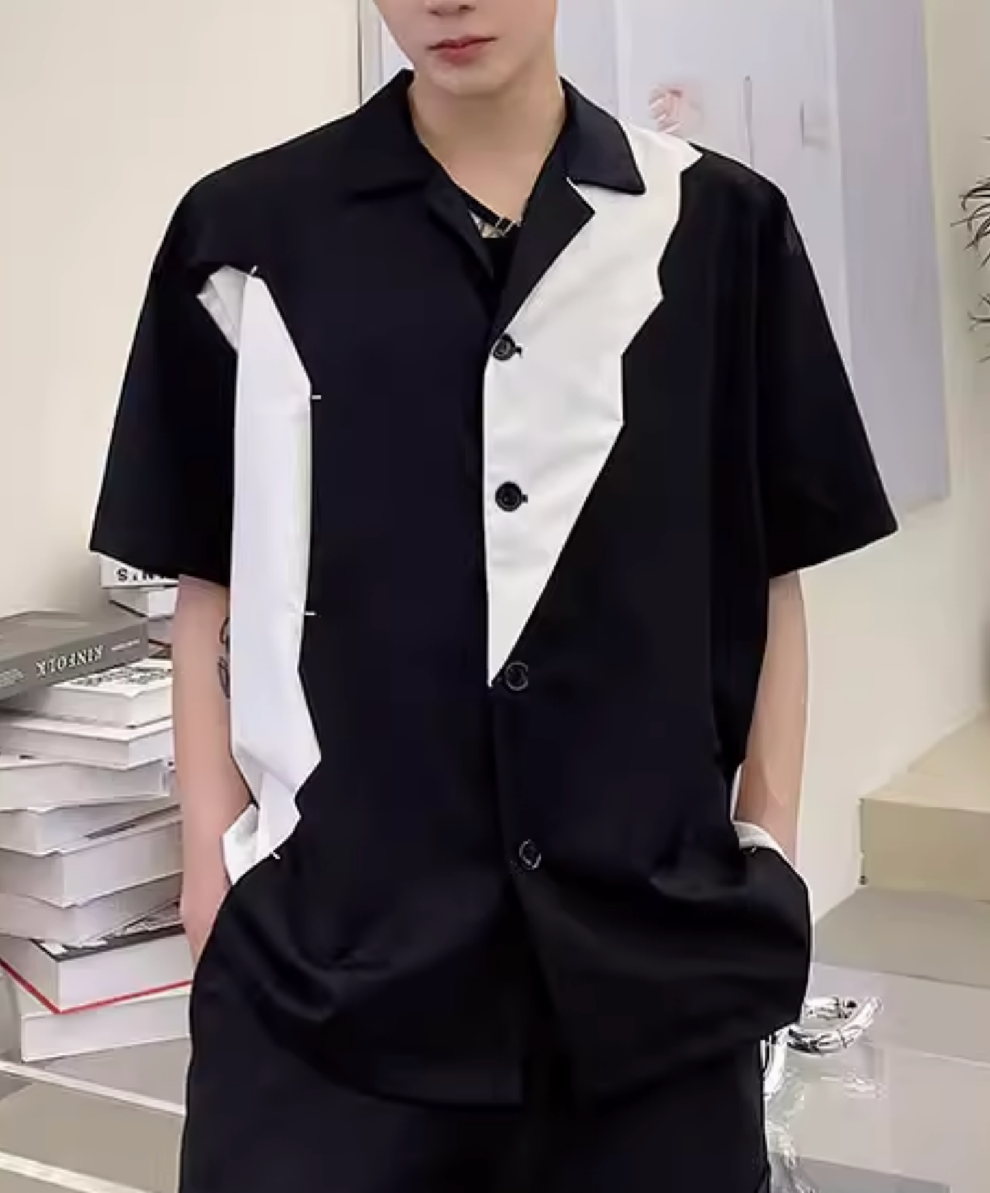 unique color blocks shirt EN2816