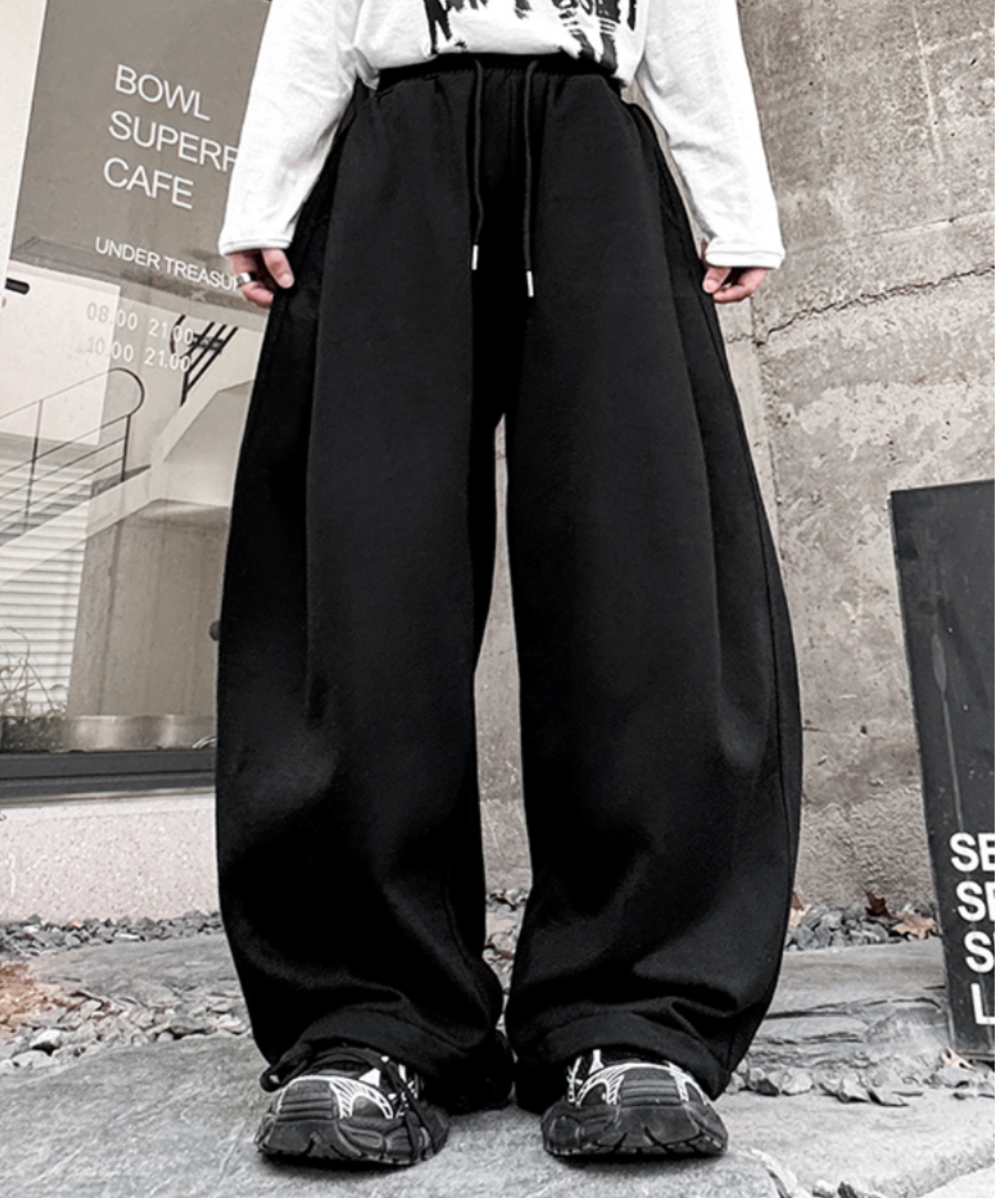casual volume silhouette sweatshirt wide pants EN2101