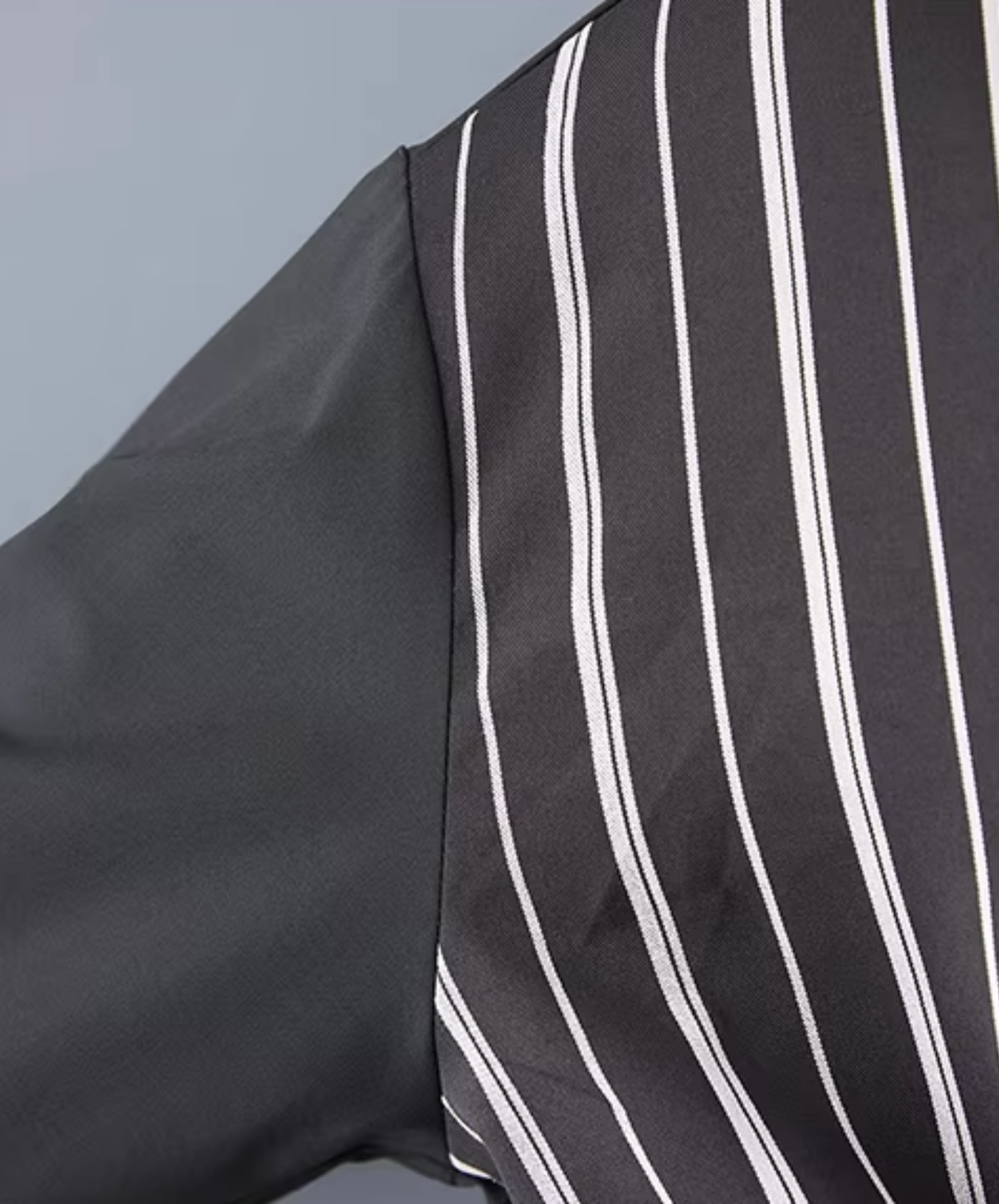 dark striped patchwork mid-length shirt EN2797
