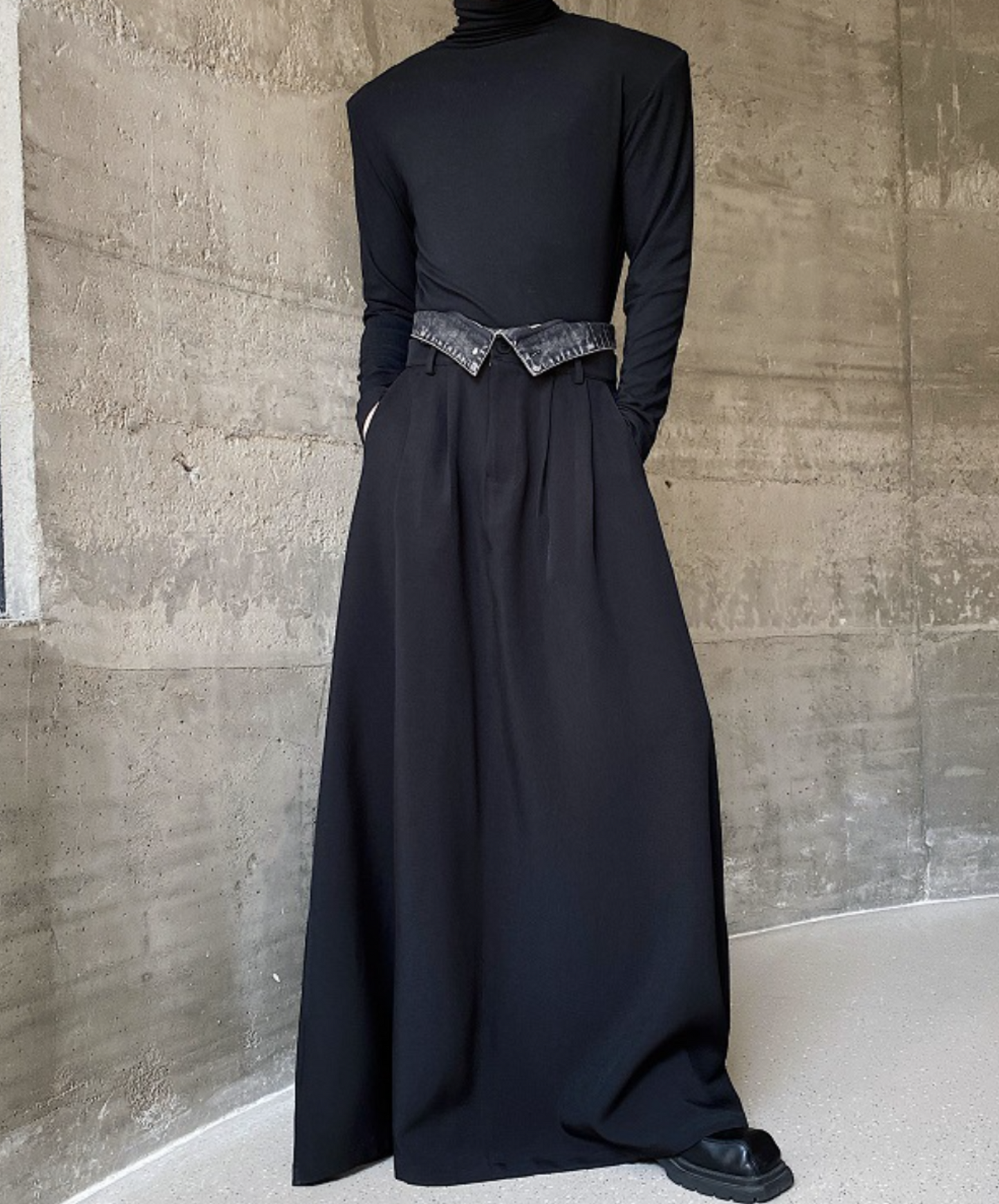 dark double waist long skirt EN1519