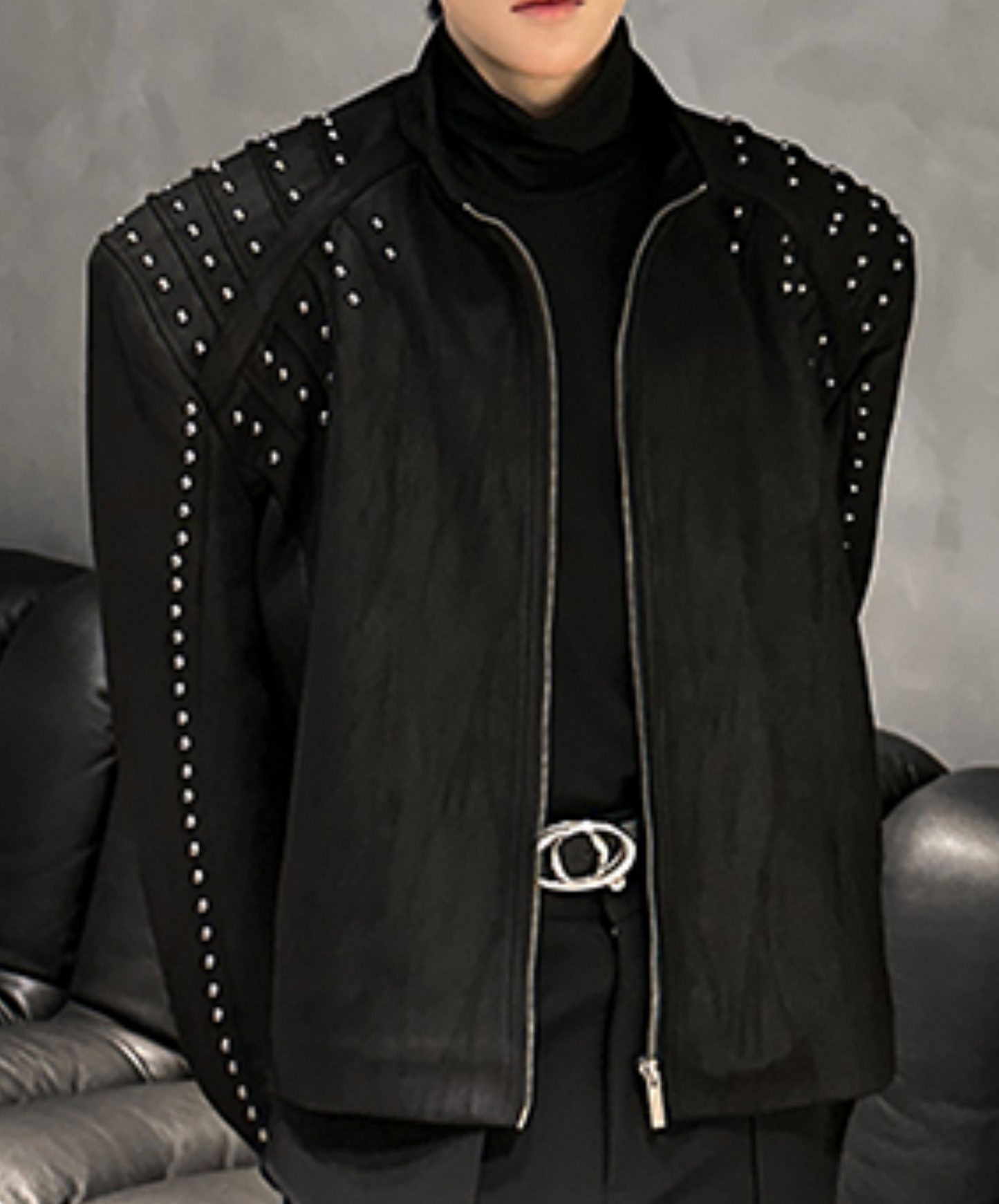 metal stud embellished shorts jacket EN2505