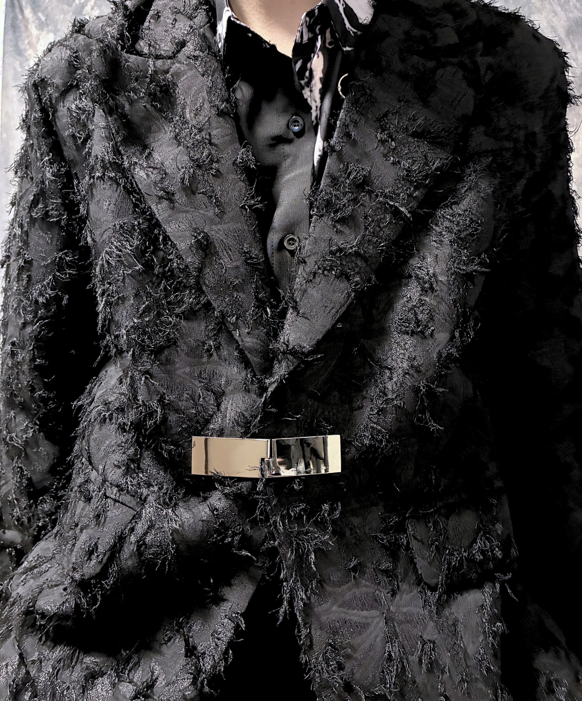 3d fringe metal buckle jacket EN3168