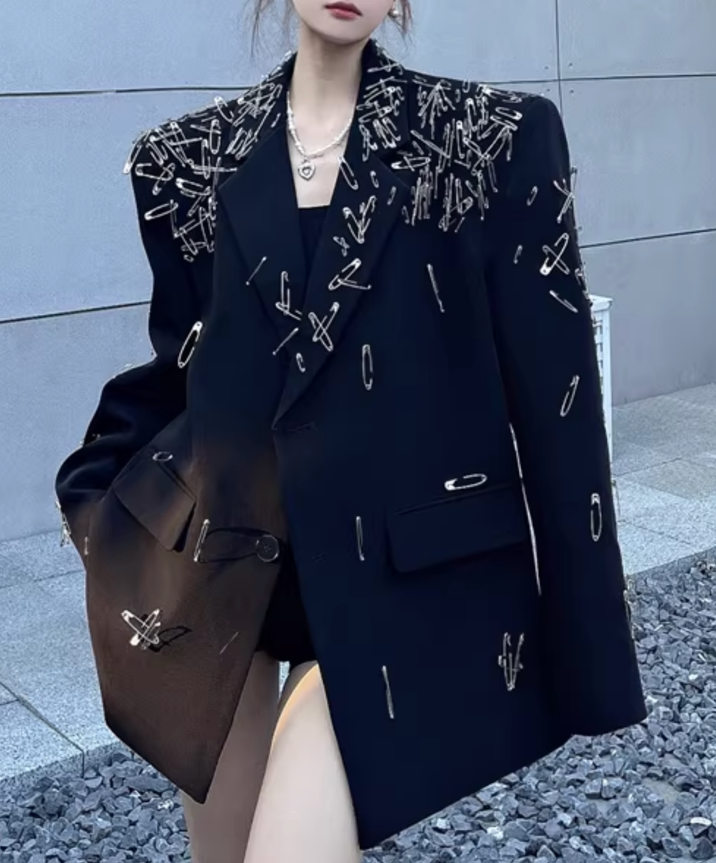 3d safety pin decoration jacket EN2828