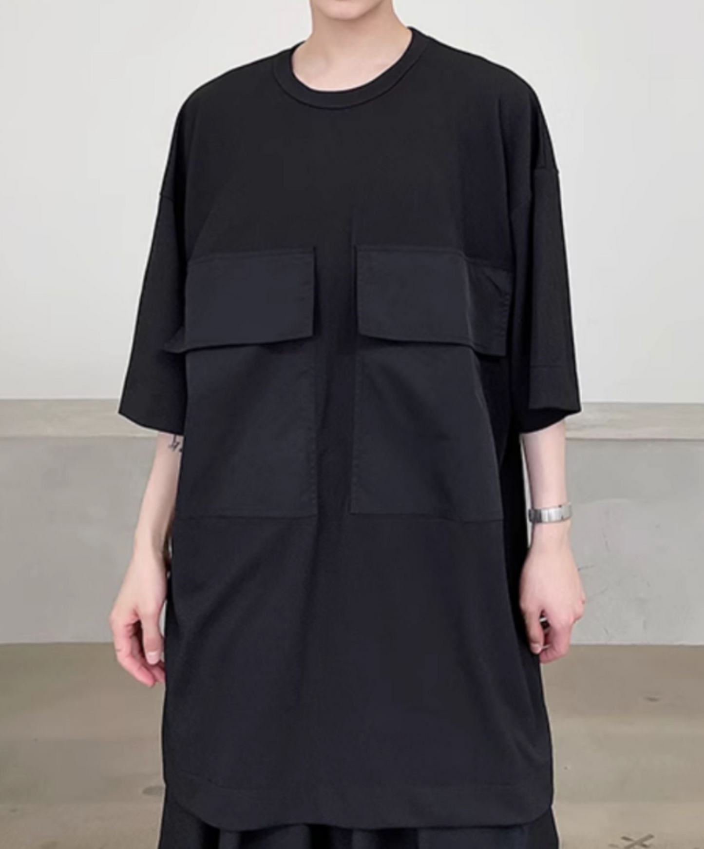 super big pocket long t-shirt EN2110