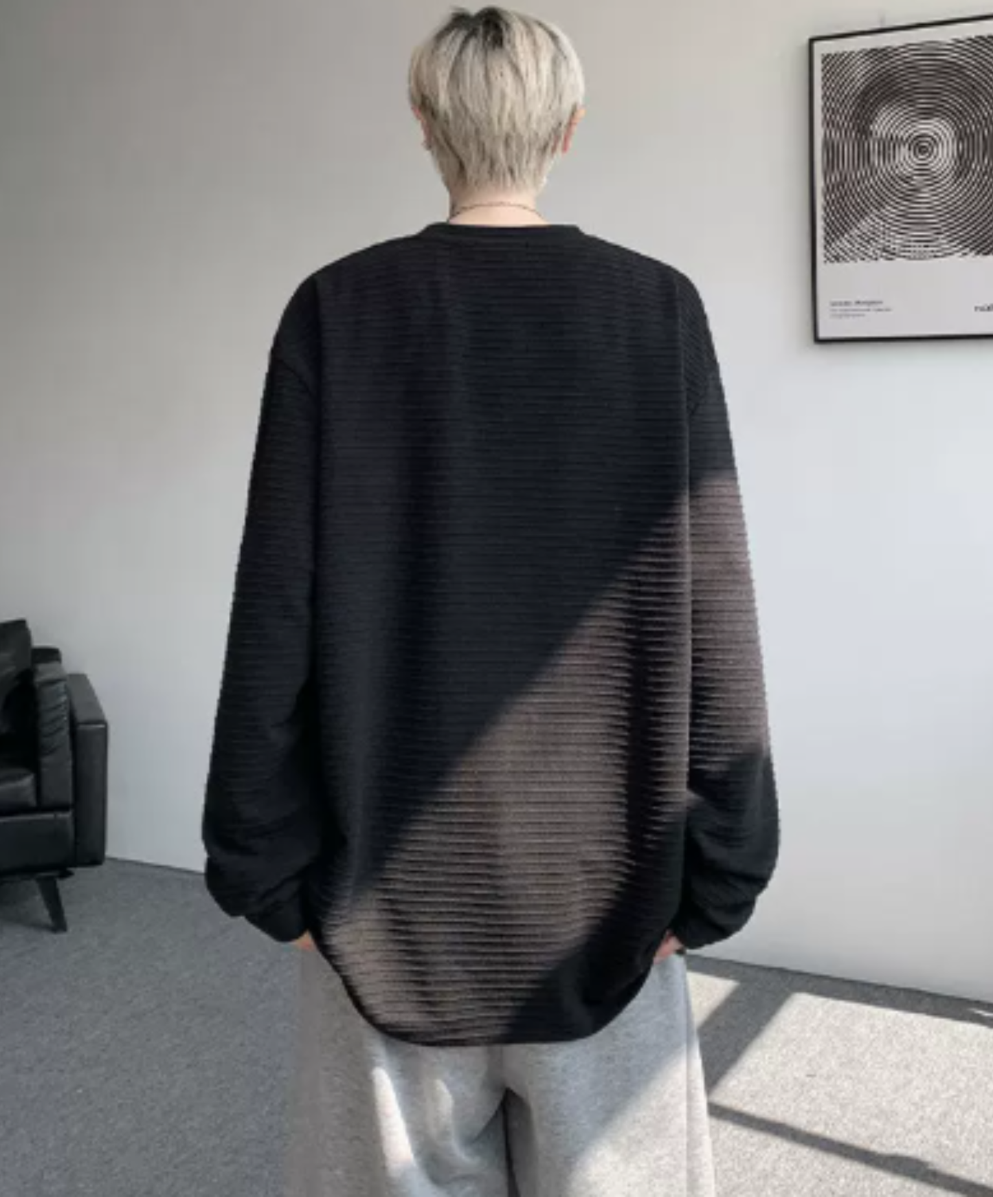 brushed finish with border t-shirt EN3126