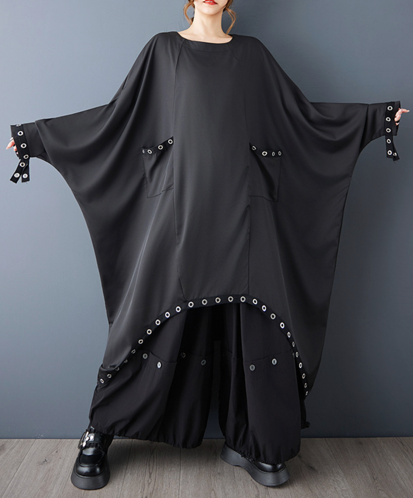 rivet line decoration long shirt EN2769