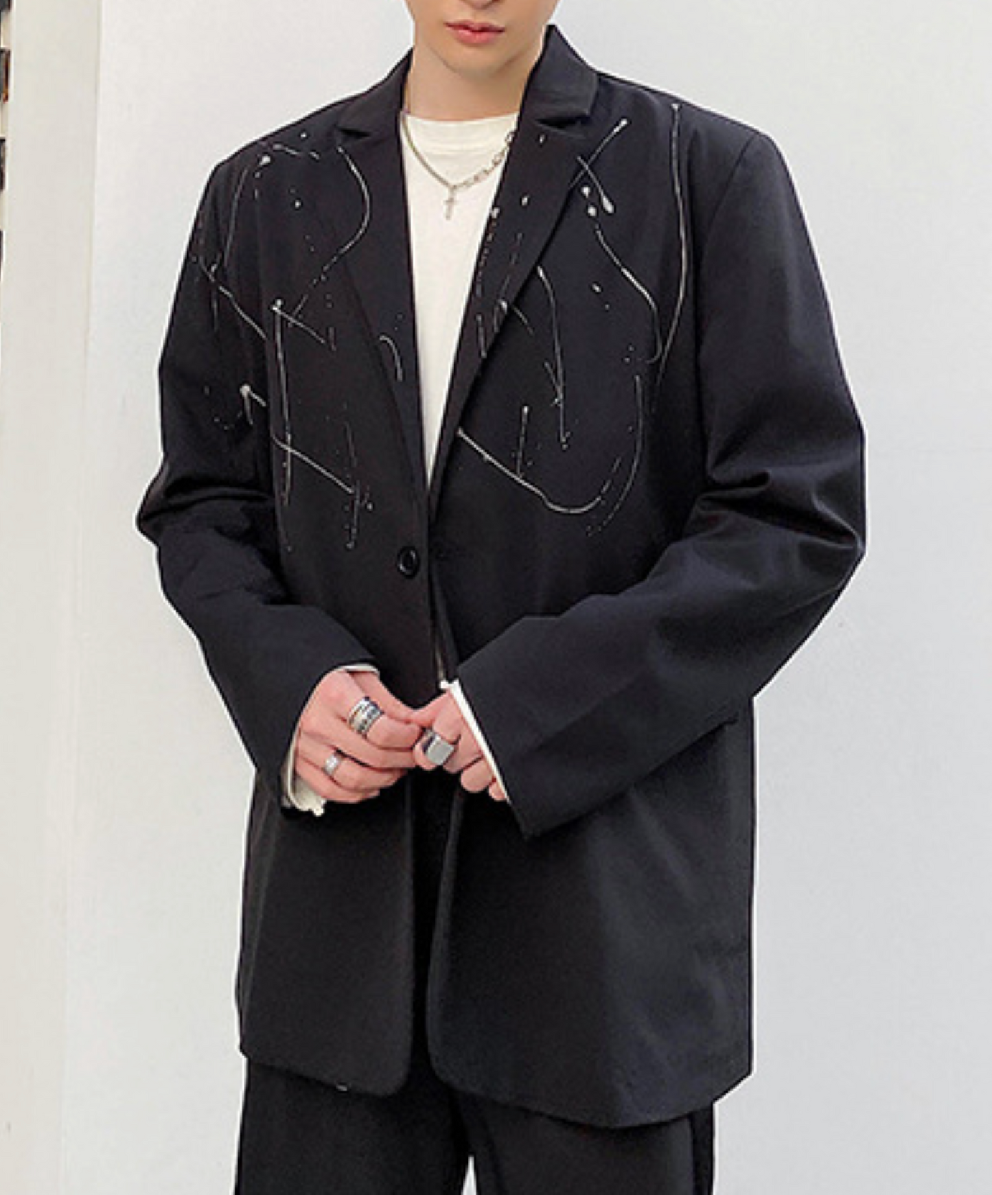 Irregular doodle design jacket EN2405
