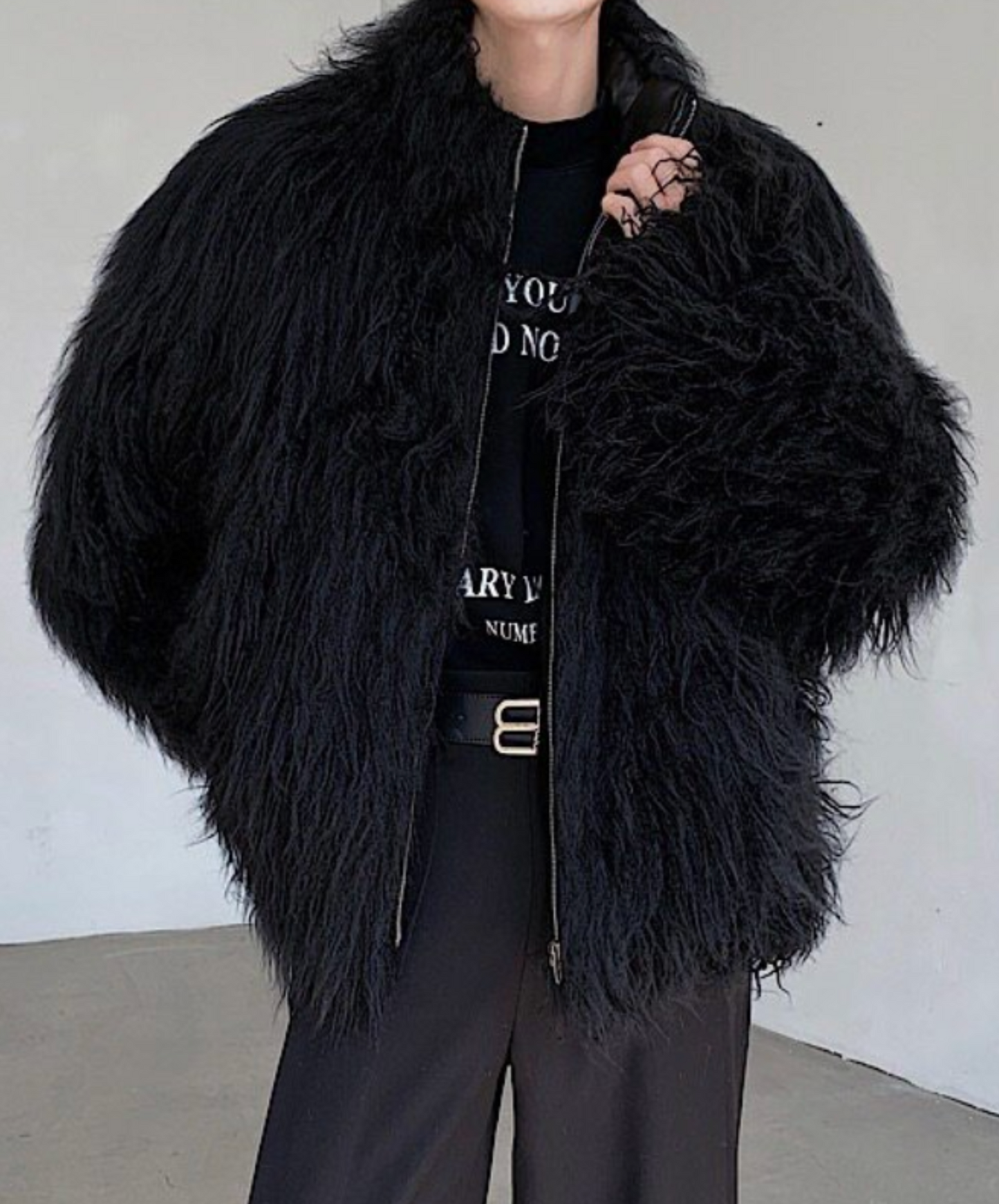 faux mink fur padding jacket EN2623