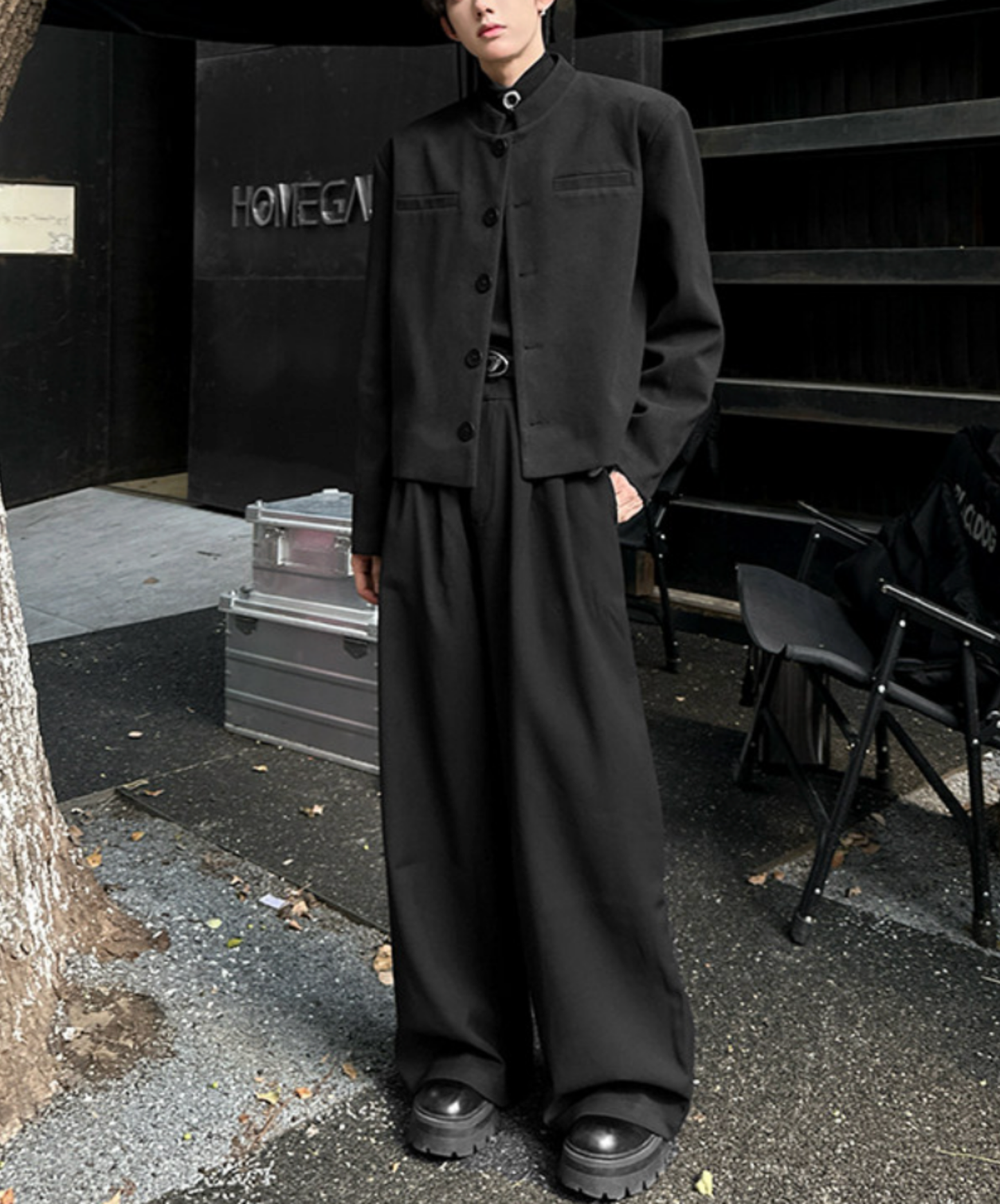 korean retro style stand collar jacket EN2684