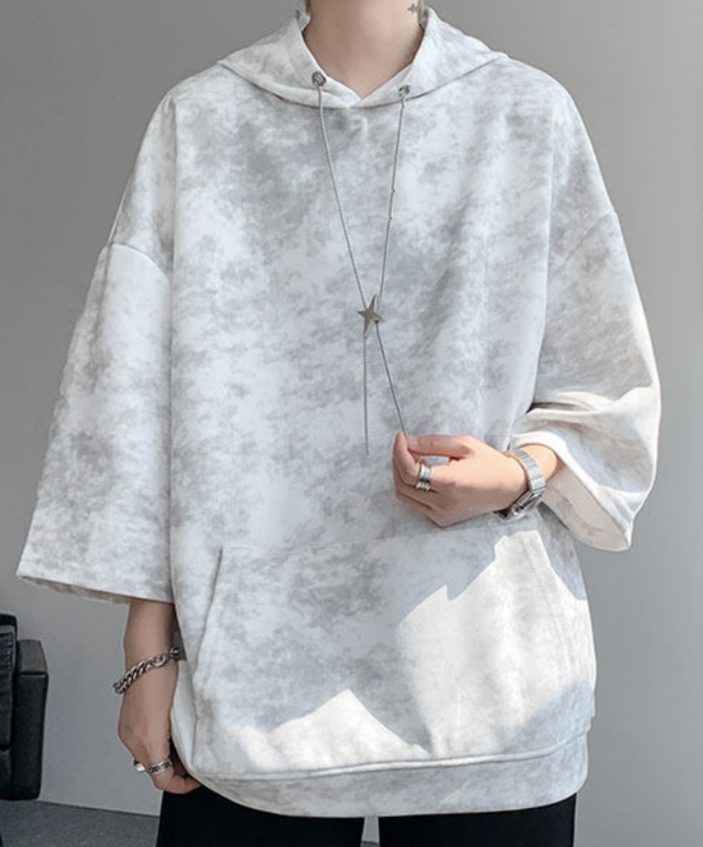 star motif neck strap hoodie EN2845