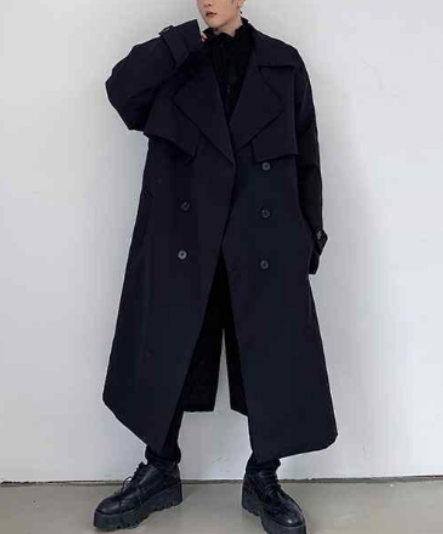 loose silhouette long coat EN1277