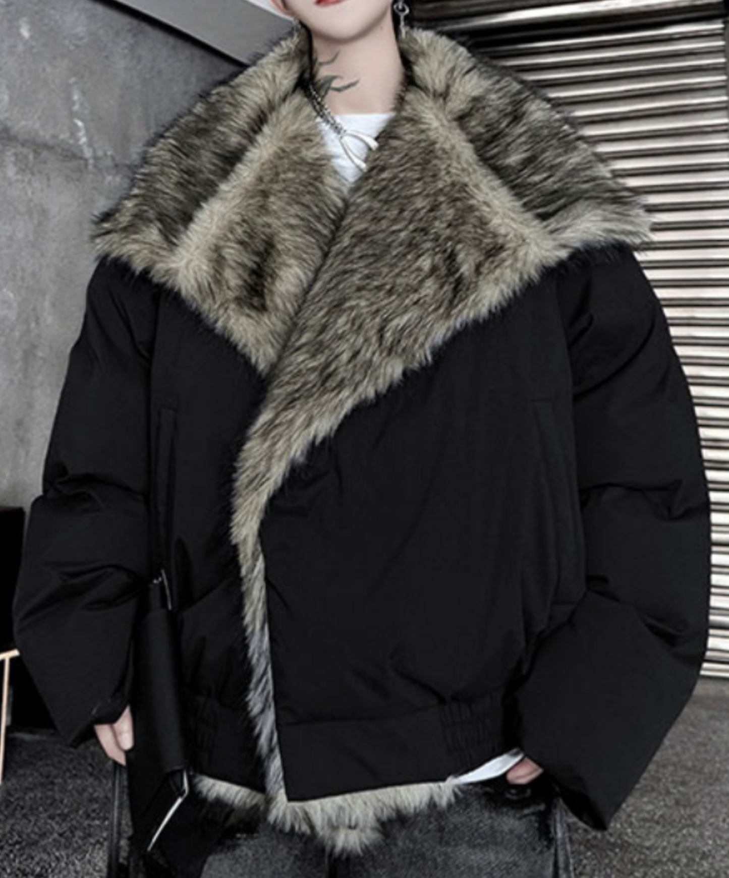 padded mink look jacket EN2594