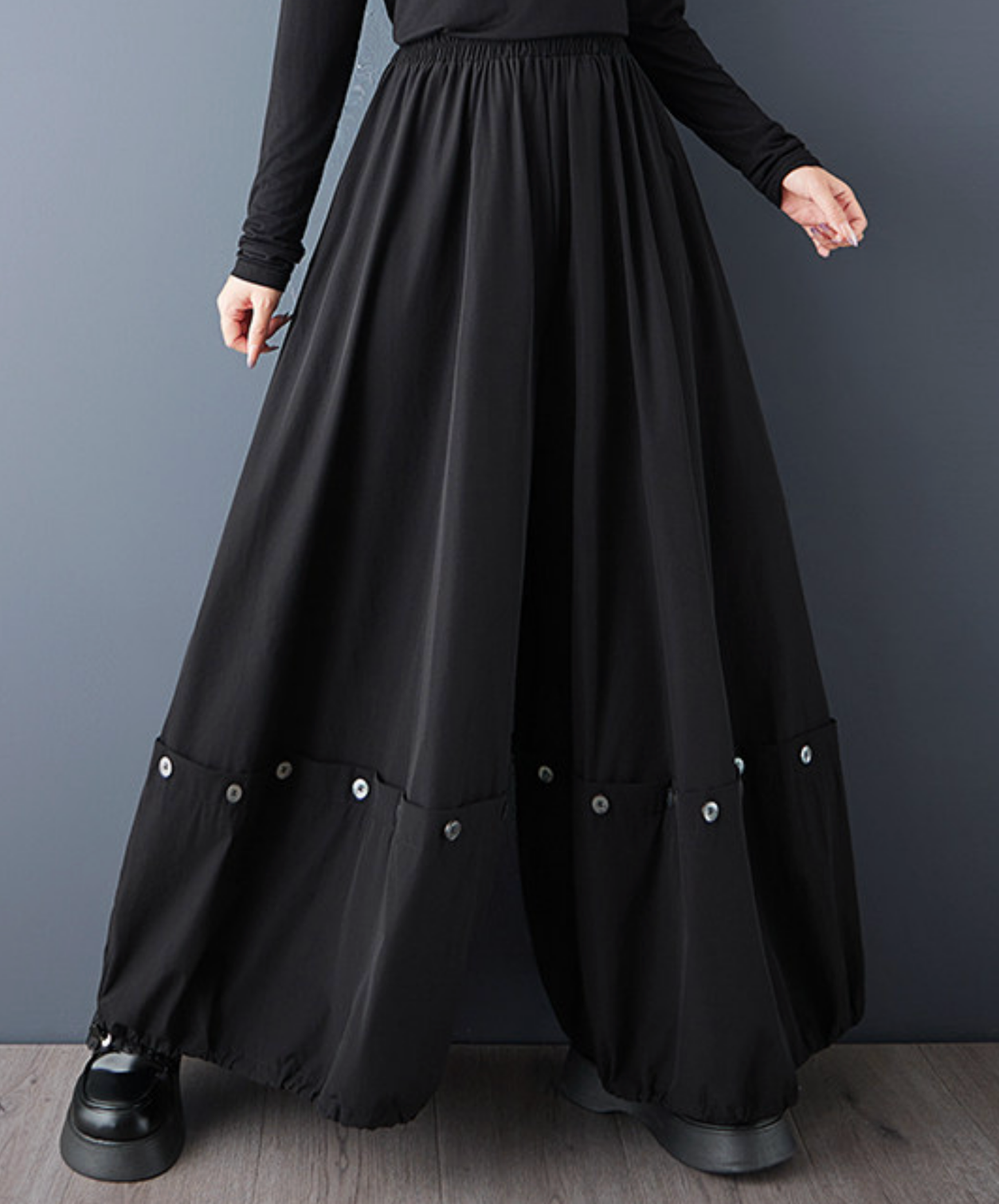 button-down tulip style wide pants EN2707