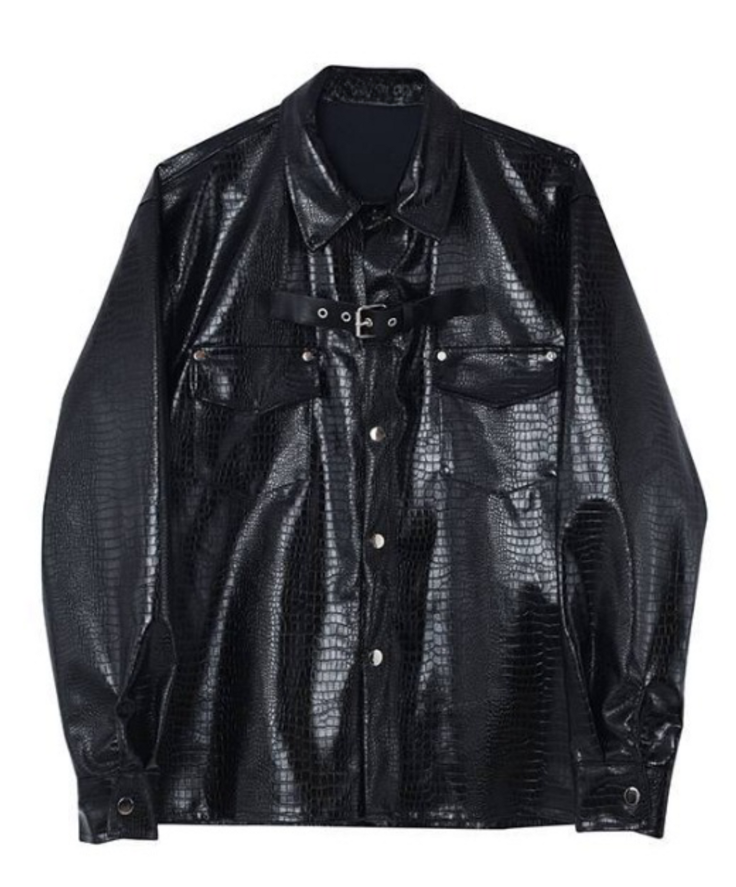 crocodile pattern pu leather jacket EN1146