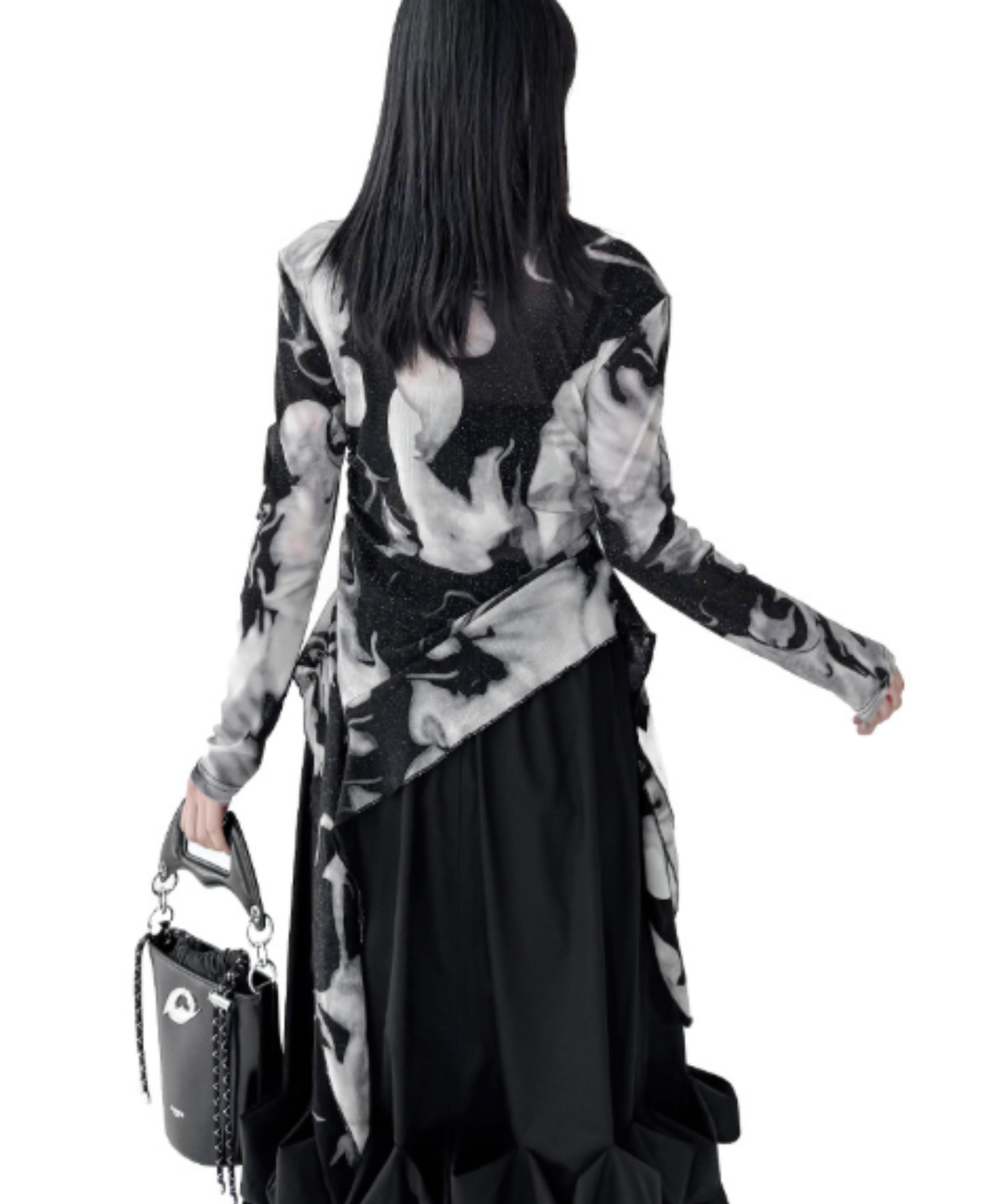 tie-dye mesh with an irregular design t-shirt EN3083