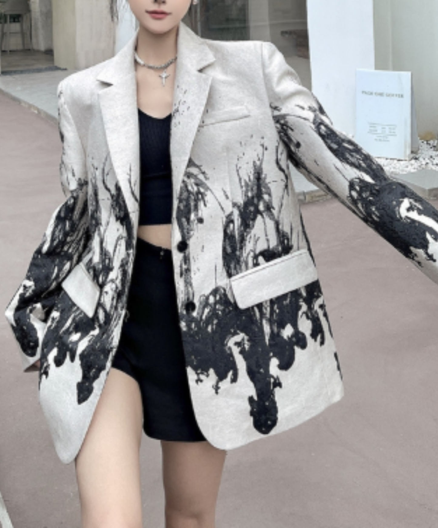 ink painting pattern hard jacket EN3091
