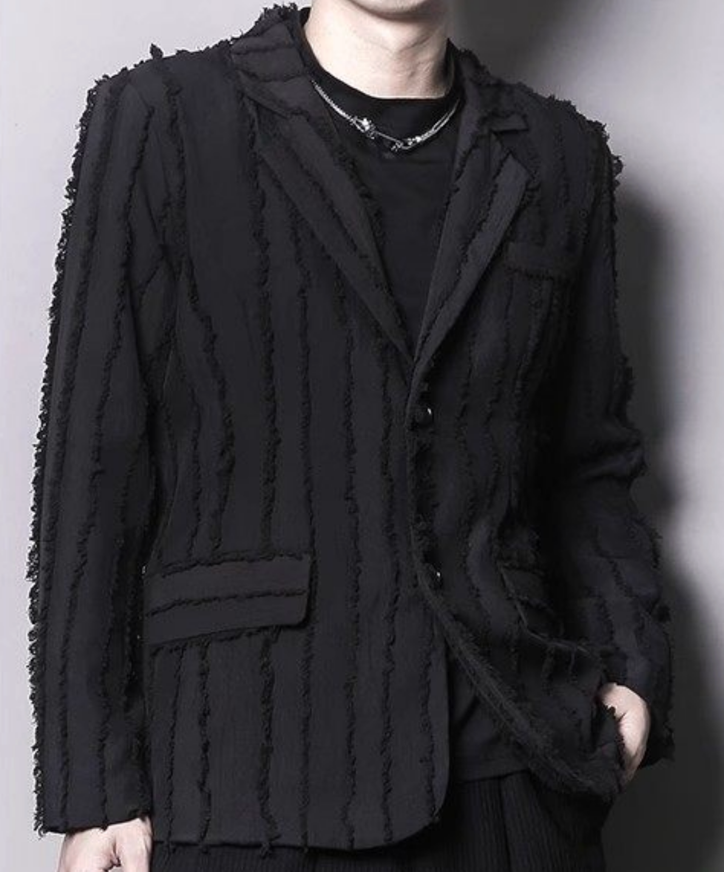 dark striped slim fit jacket EN2698