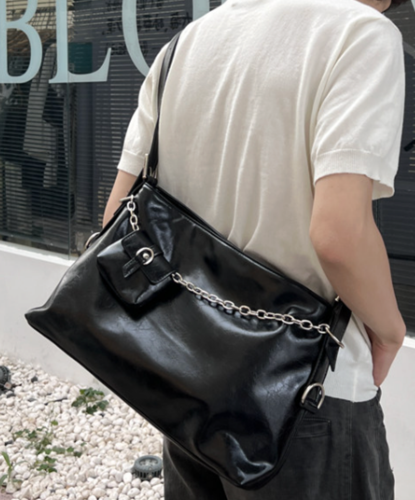 dark crossbody tote bag EN2729