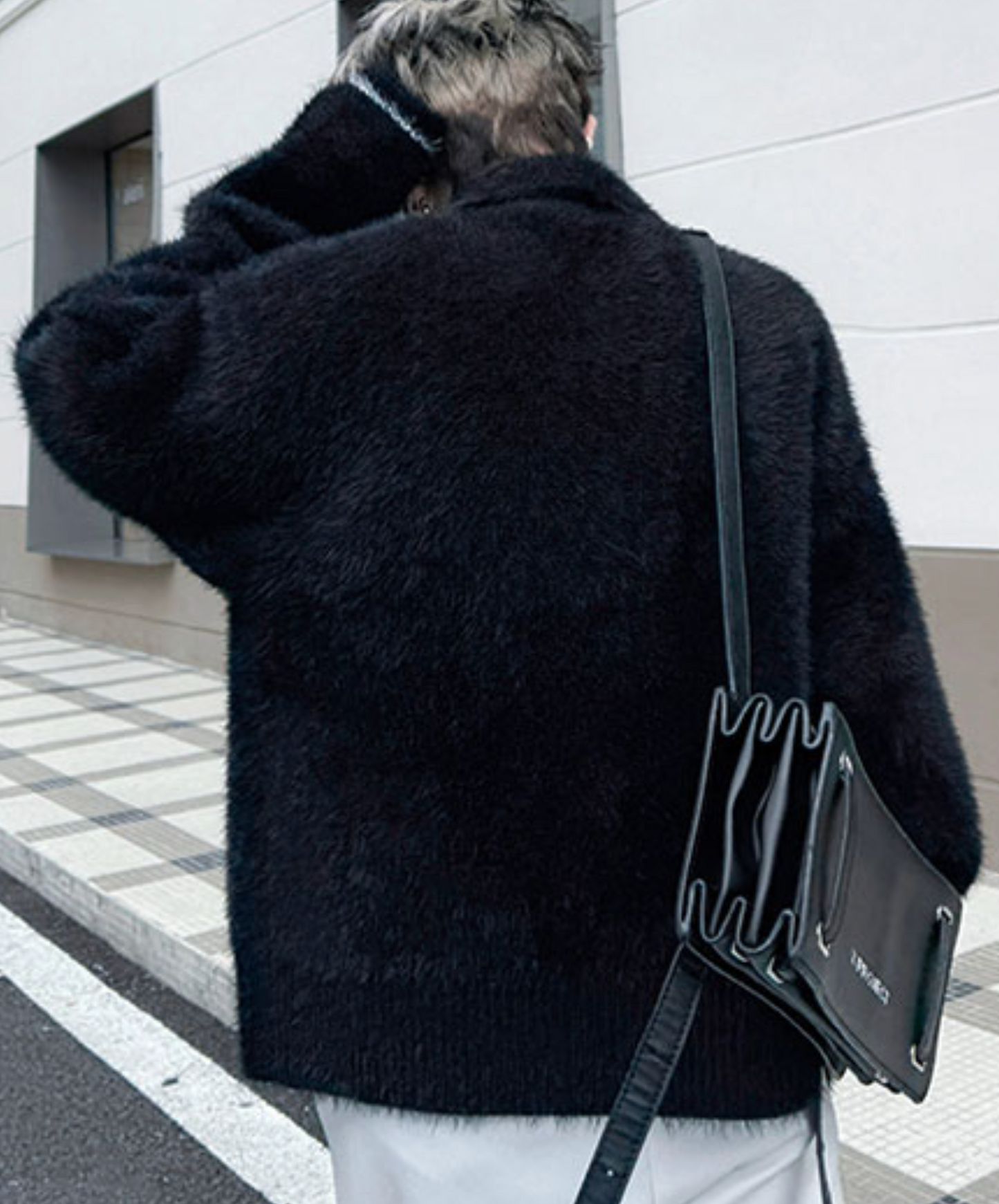 collared colorblock jacquard jacket EN2521