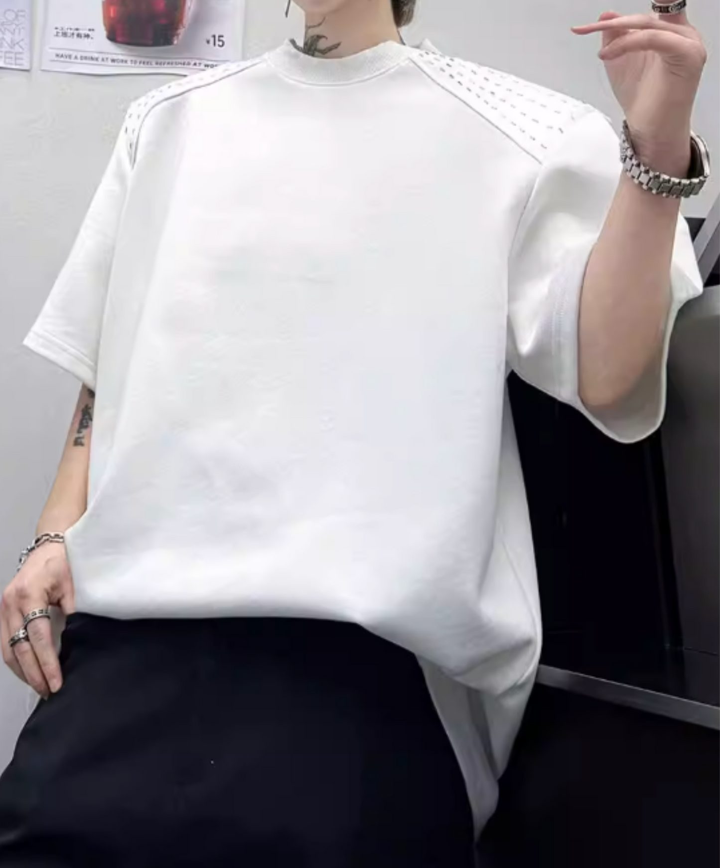 zippered sleeves t-shirt EN2825