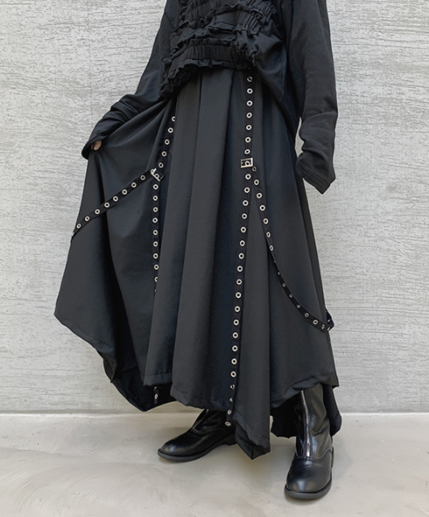 【style108】dark mode outfit set EN3137（gilet + shirt + pants set）
