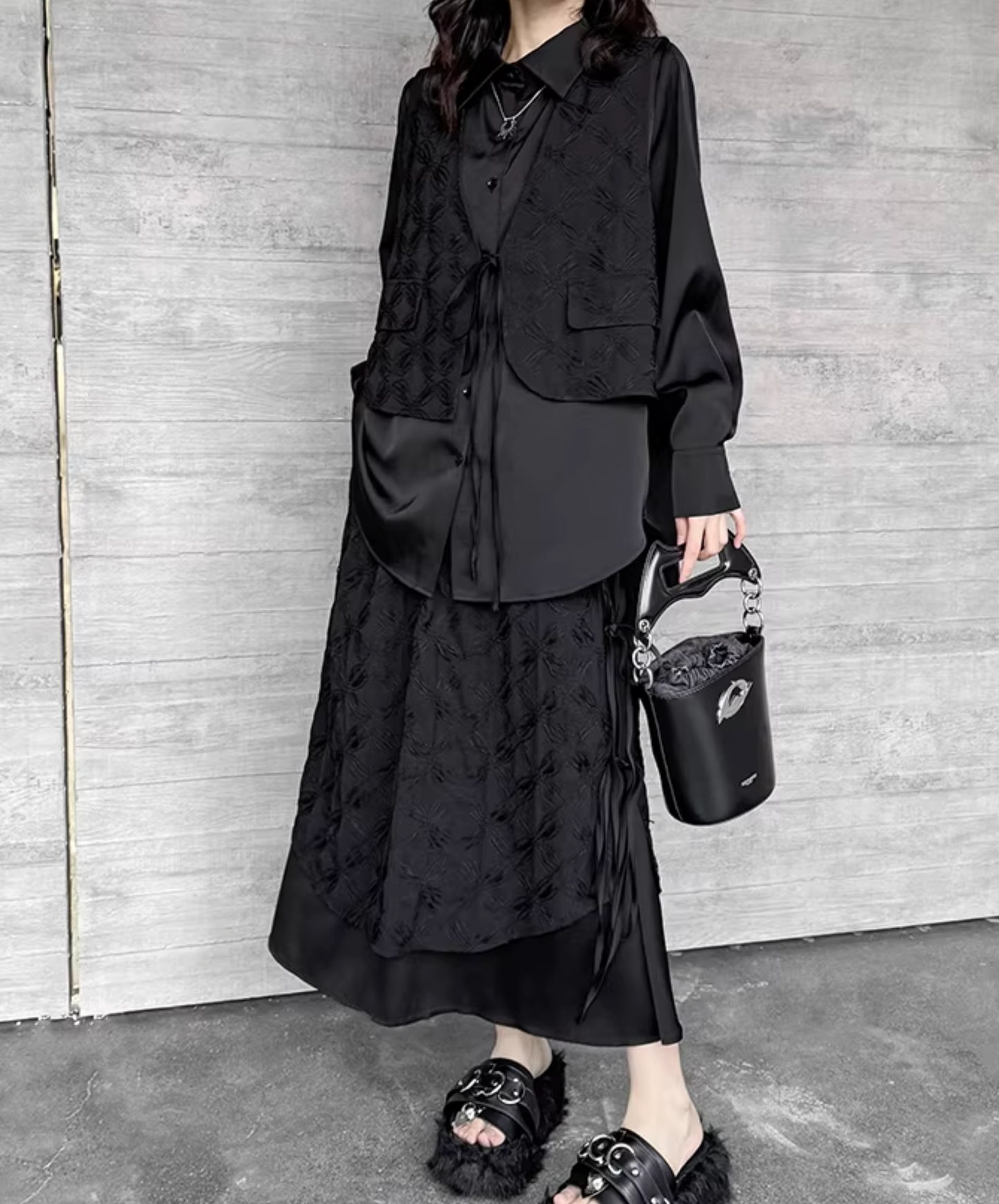 dark fake two-piece irregular style skirt EN2807