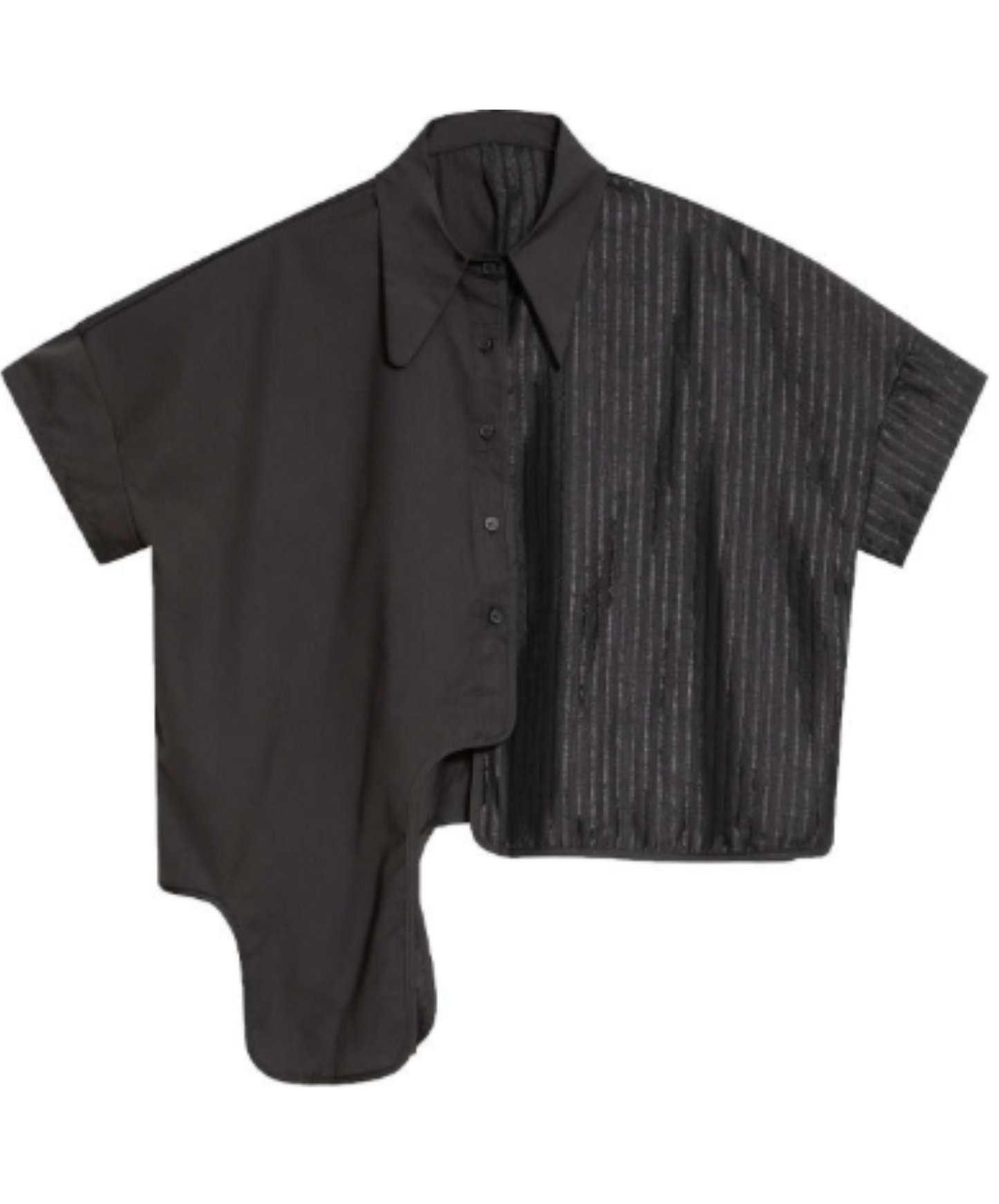 Irregular hem design, short length shirt EN2957