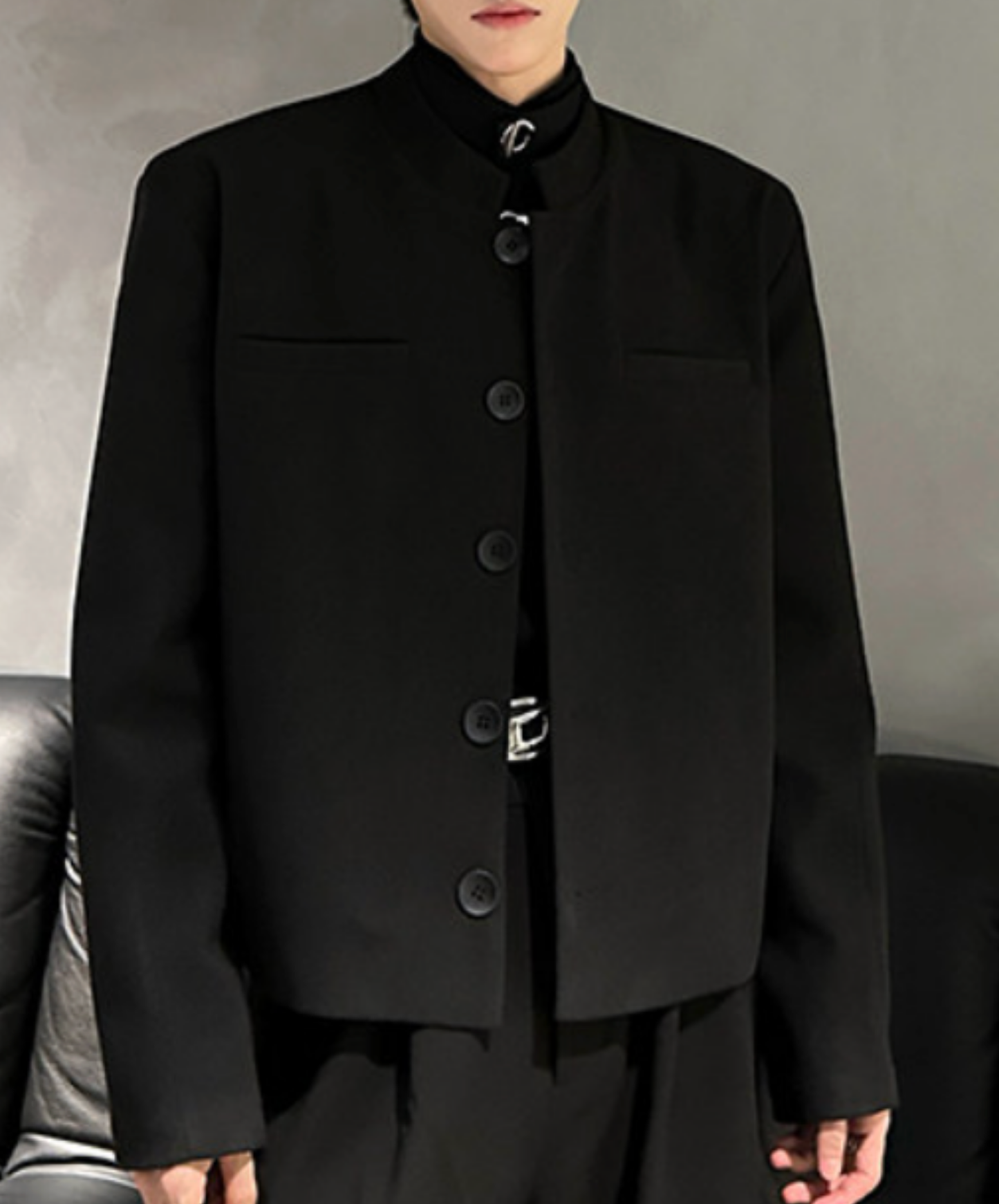 korean retro style stand collar jacket EN2684