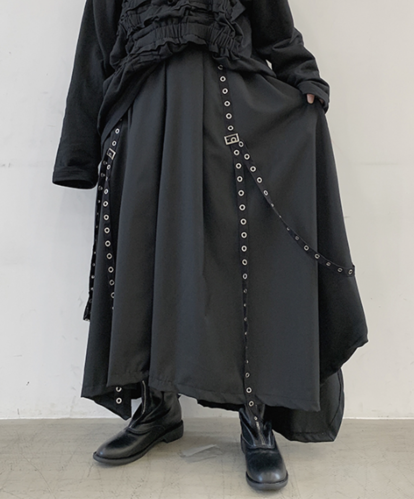 【style84】dark mode outfit set EN2630（jacket + sweatshirt + pants set）