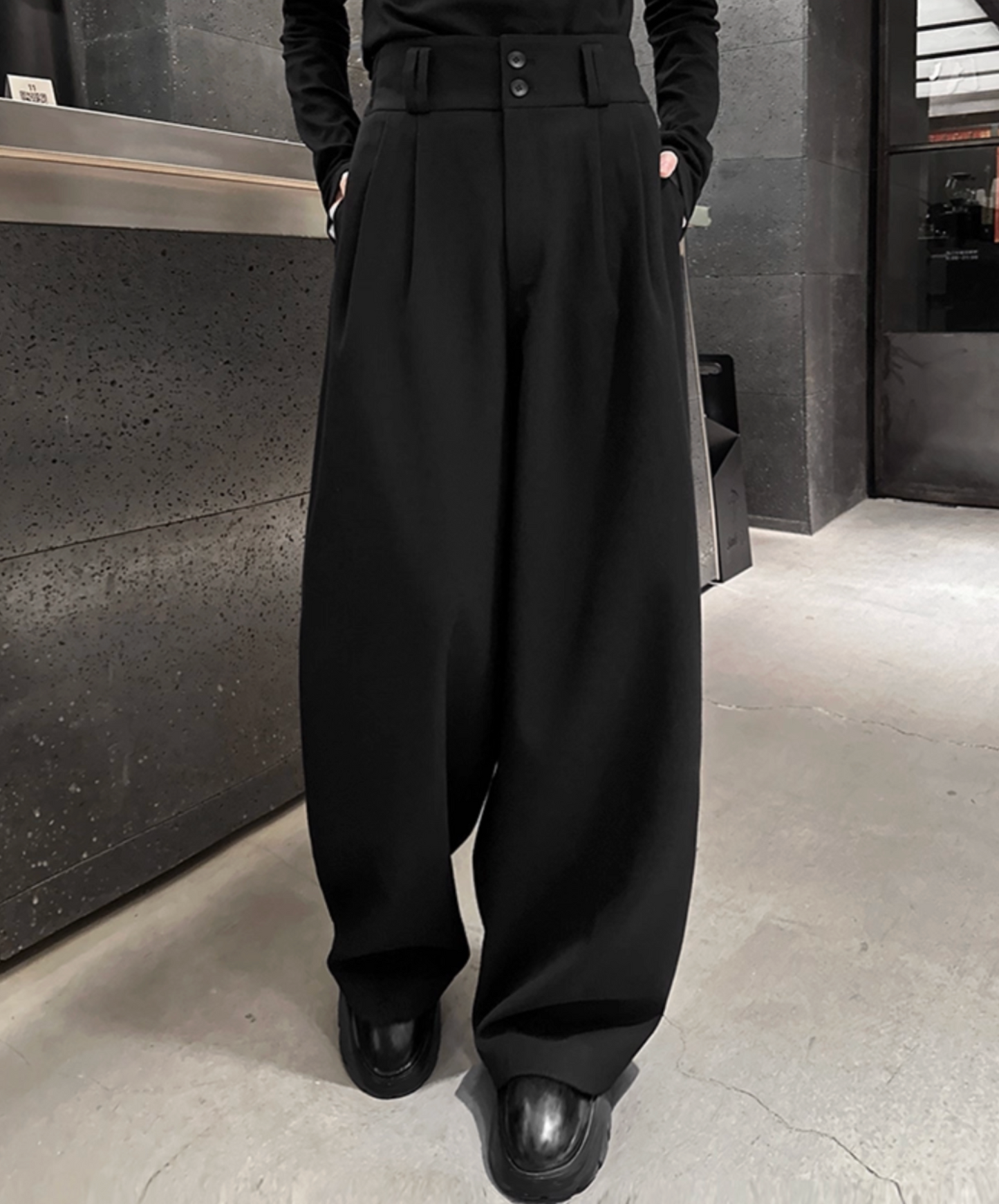 casual pleated wide pants EN2436