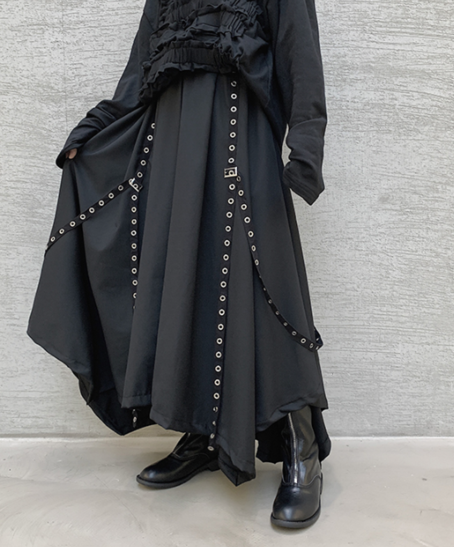 【style100】dark mode outfit set EN2994（shirt + necktie + pants set）