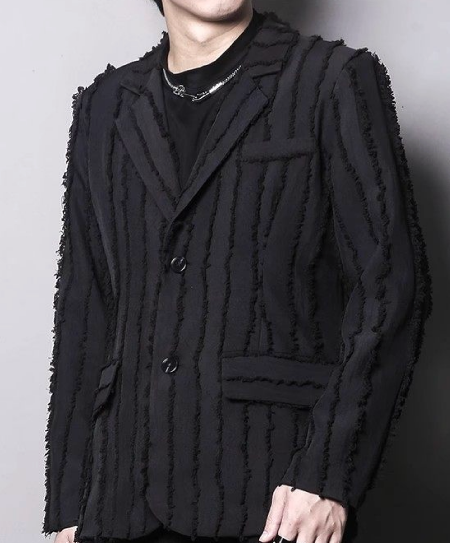 dark striped slim fit jacket EN2698