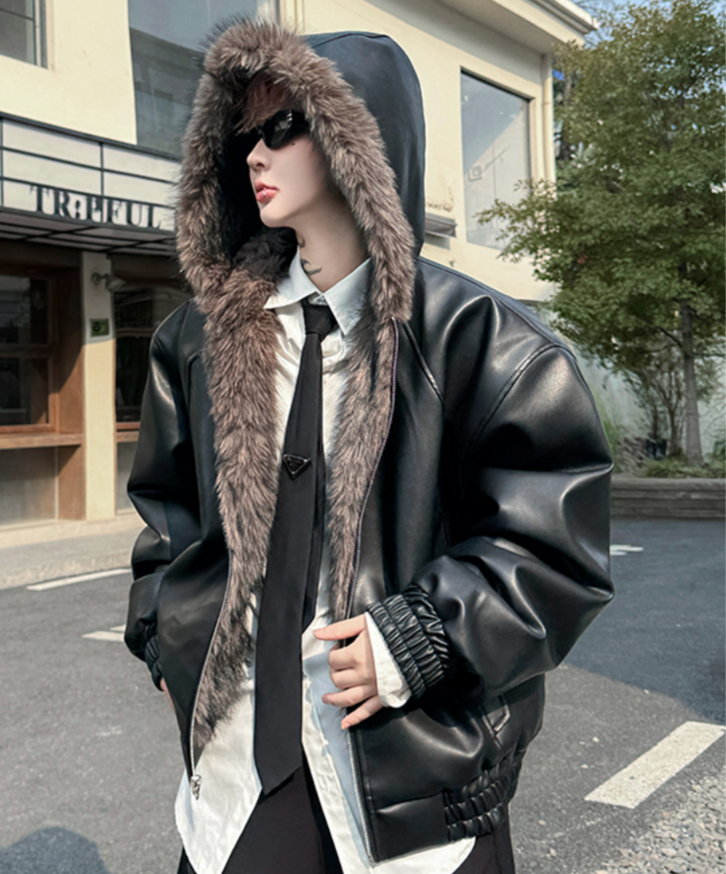 reversible faux fur jacket EN2603