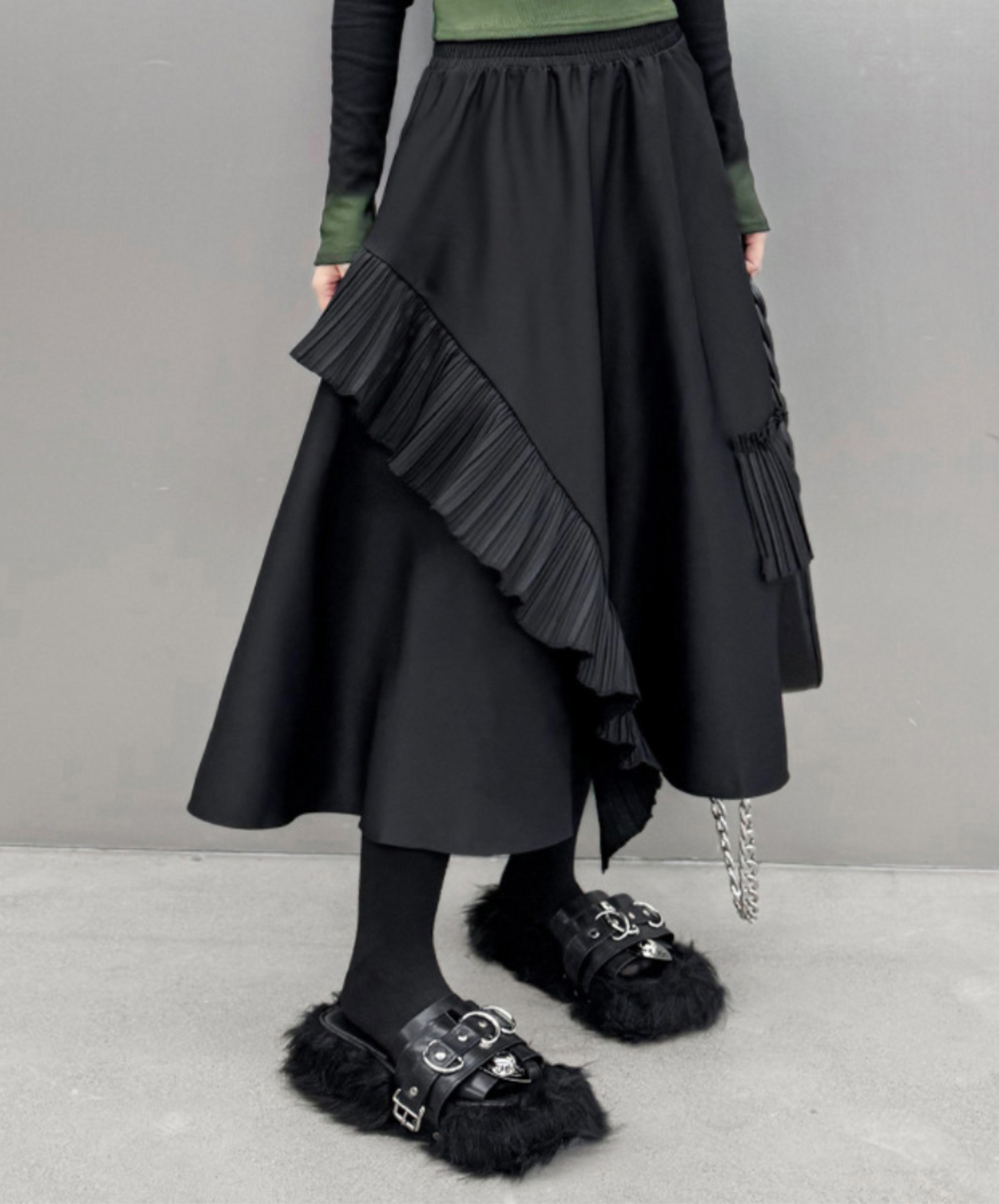 pleated ruffle decoration skirt EN2334