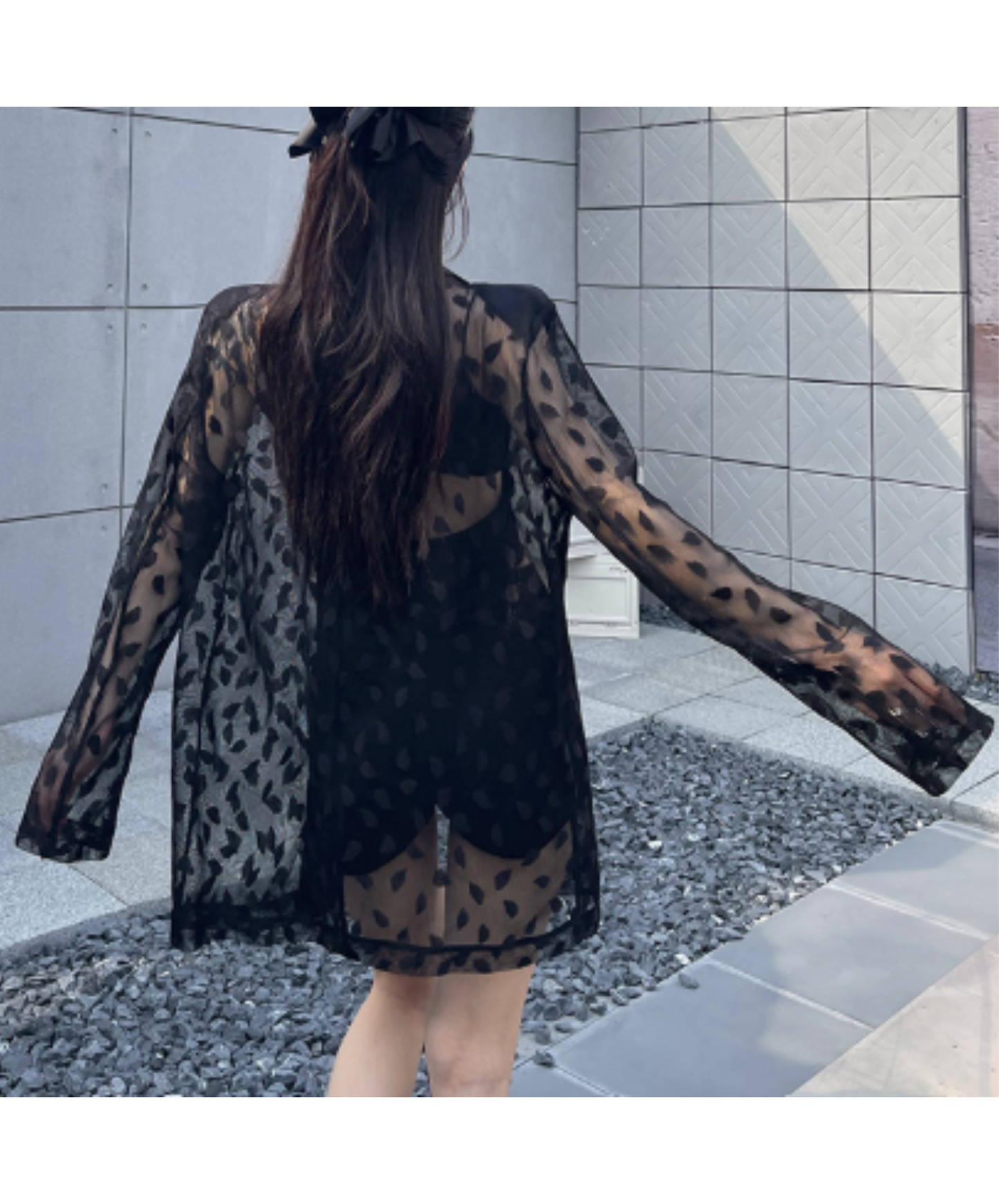 petal pattern mesh jacket EN2916