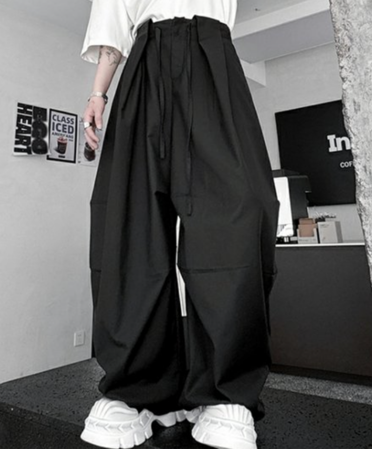 casual drape parachute wide pants EN2092