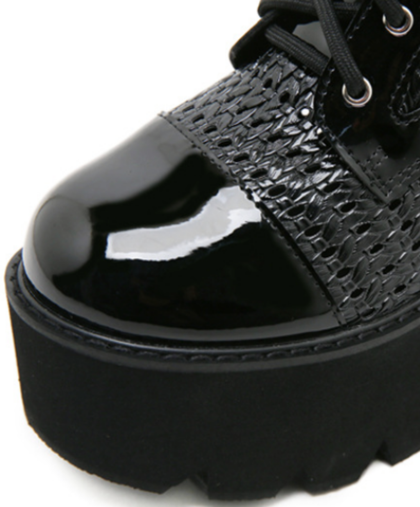 dark patchwork mesh boots EN2805