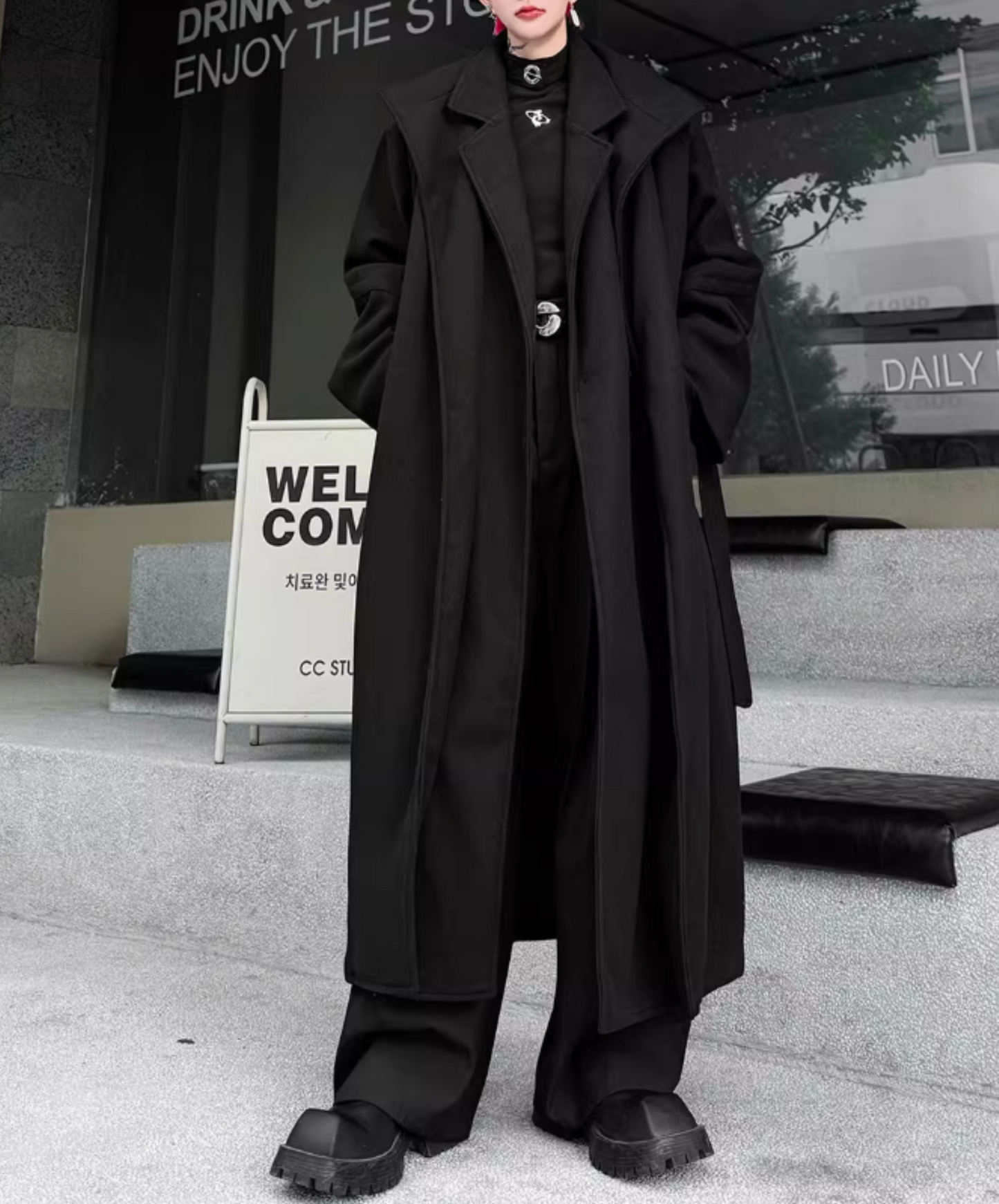 fake two-piece mid-length coat EN2562