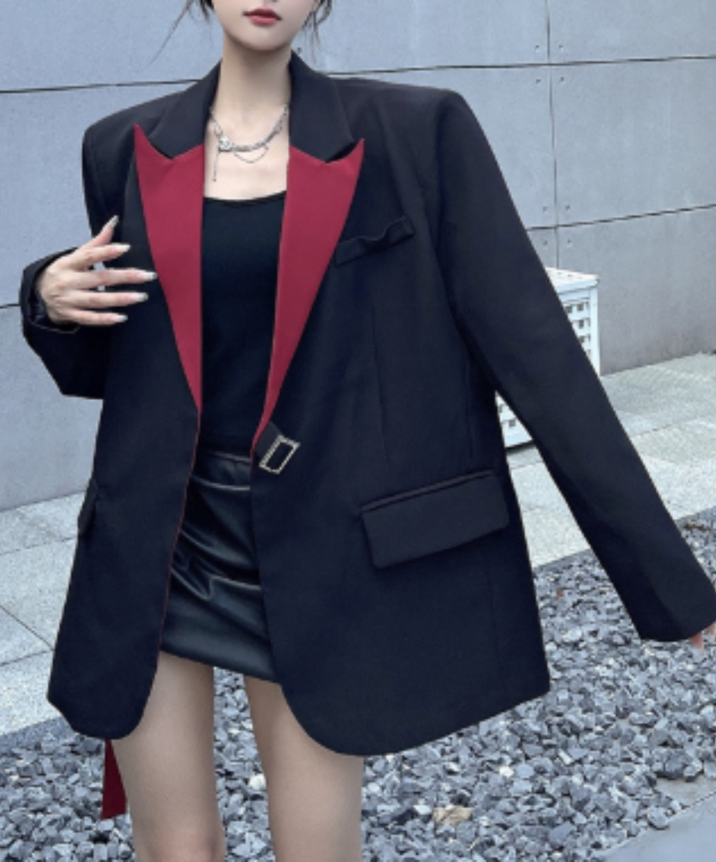 oversized fit with color-blocking jacket EN3165