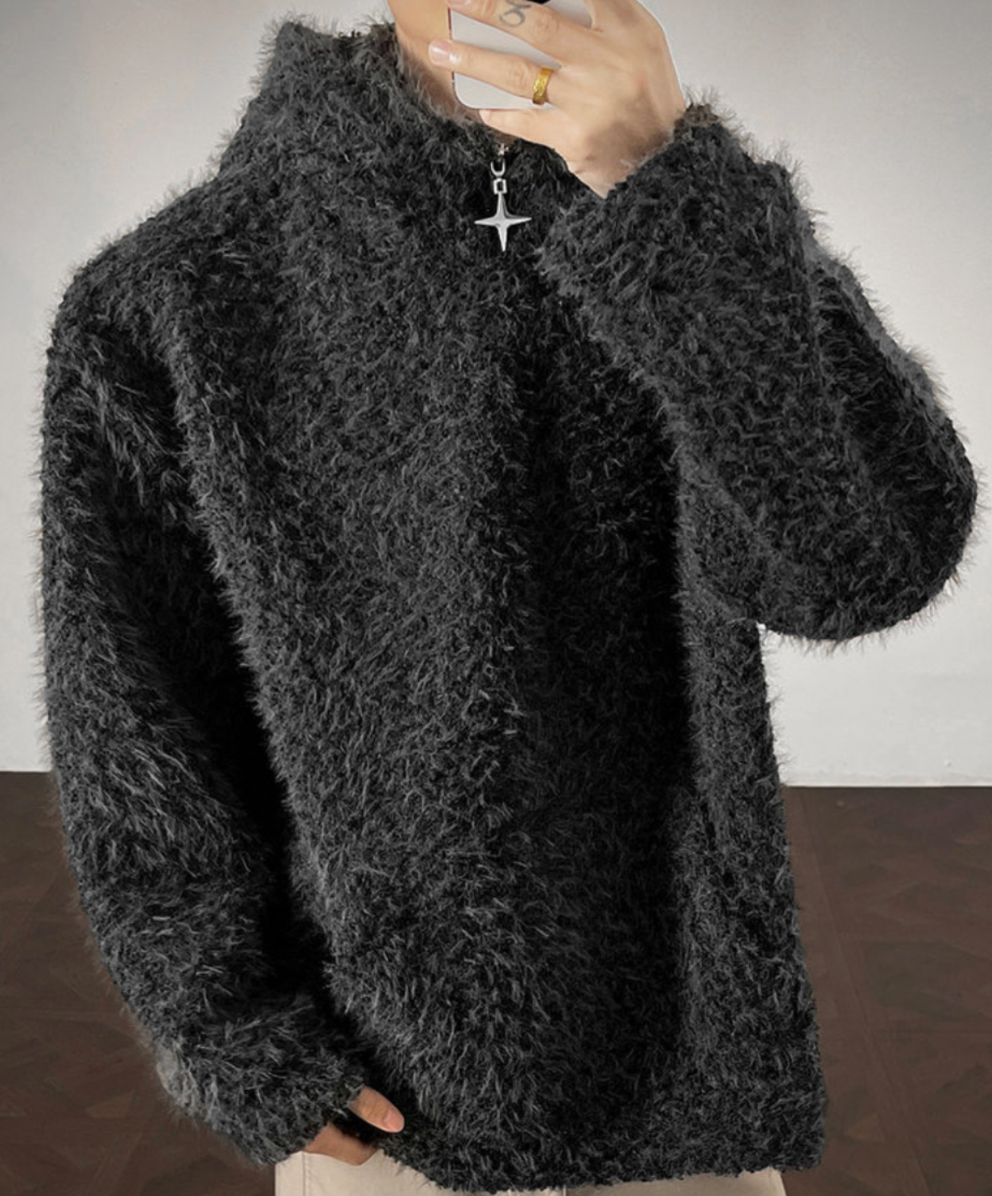 hooded turtleneck sweater EN2605